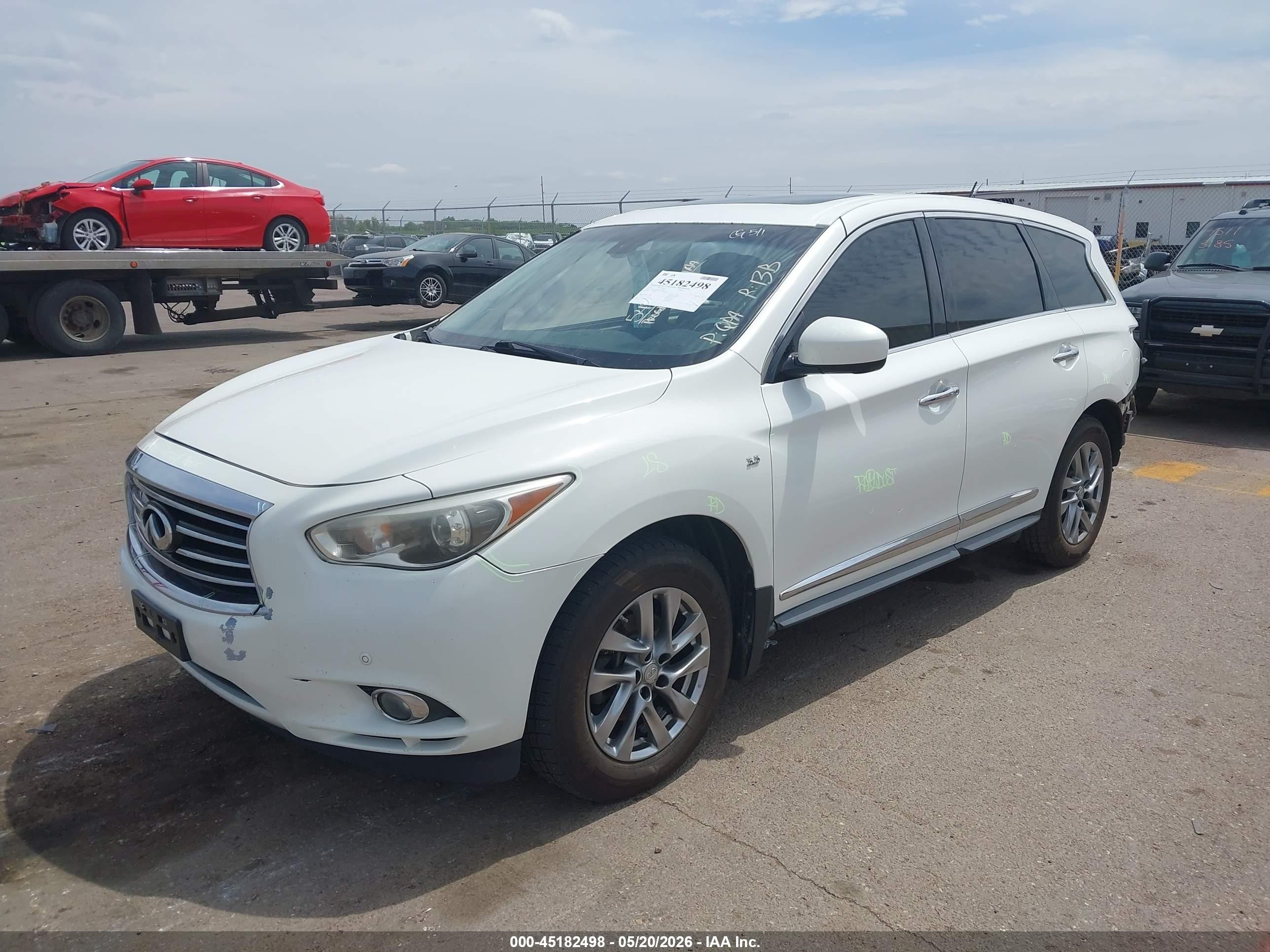 2014 Infiniti Qx60   White vin: 5N1AL0MM1EC524008