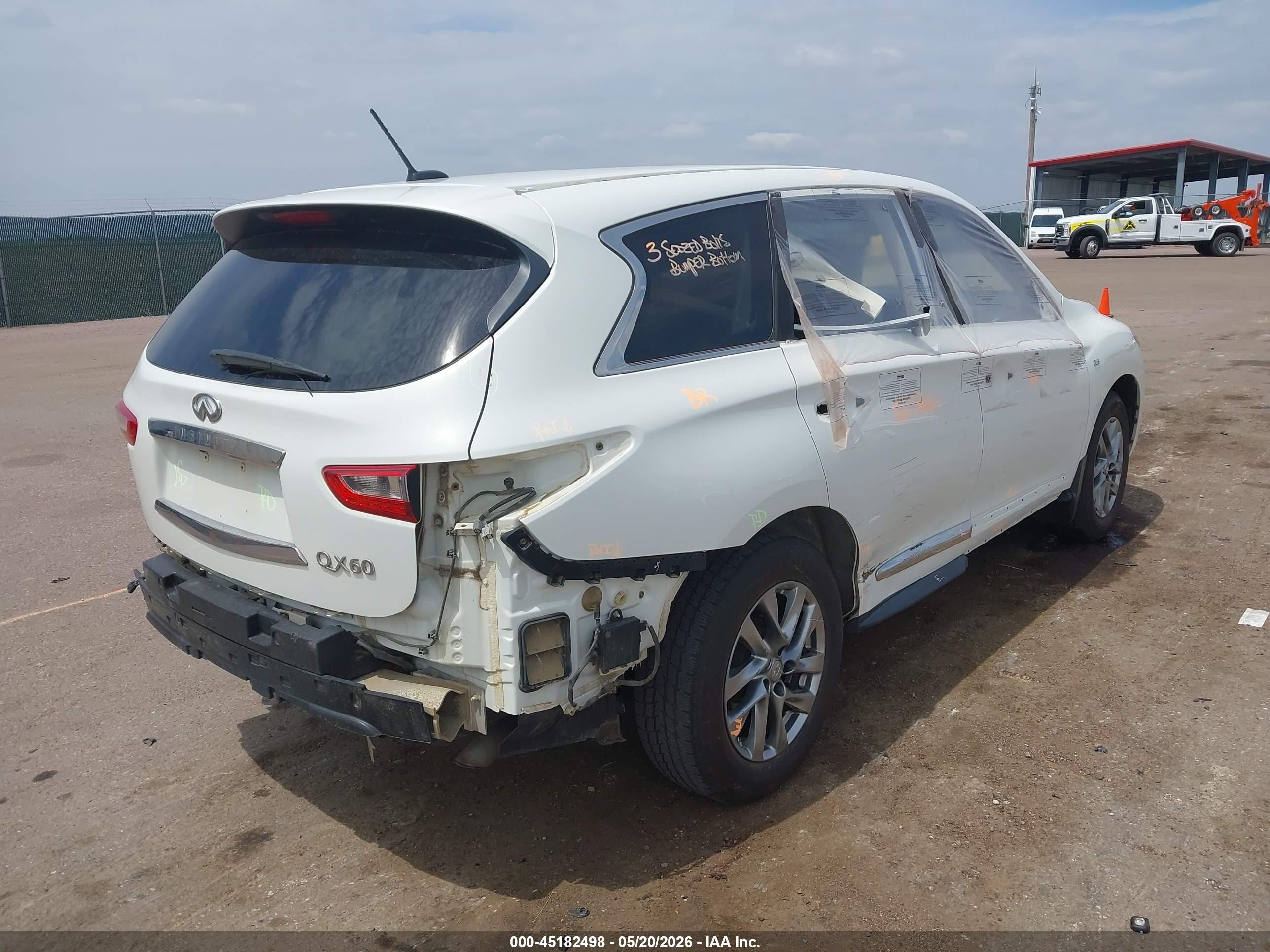 2014 Infiniti Qx60   White vin: 5N1AL0MM1EC524008