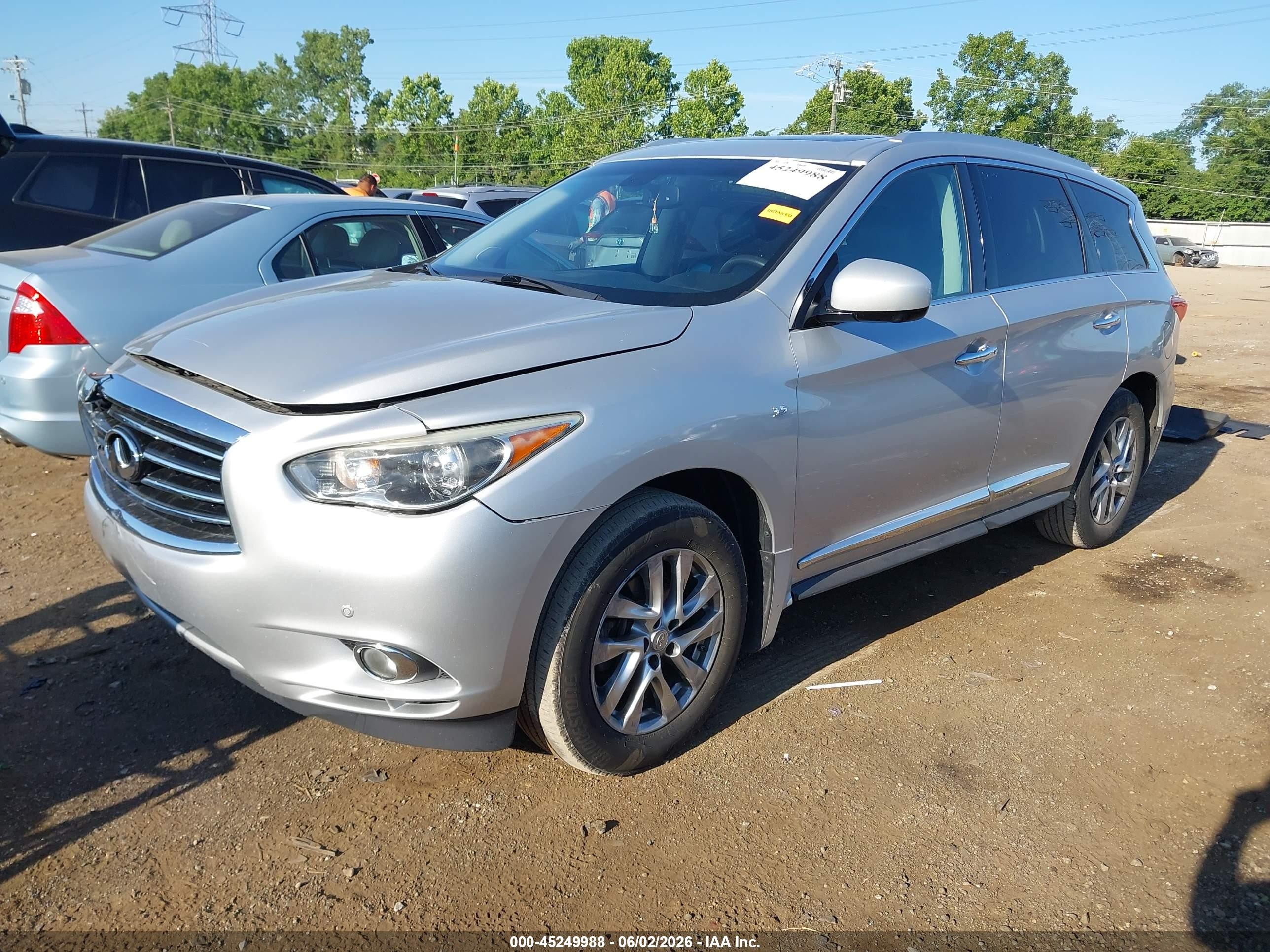 2014 Infiniti Qx60 Silver vin: 5N1AL0MM1EC555582