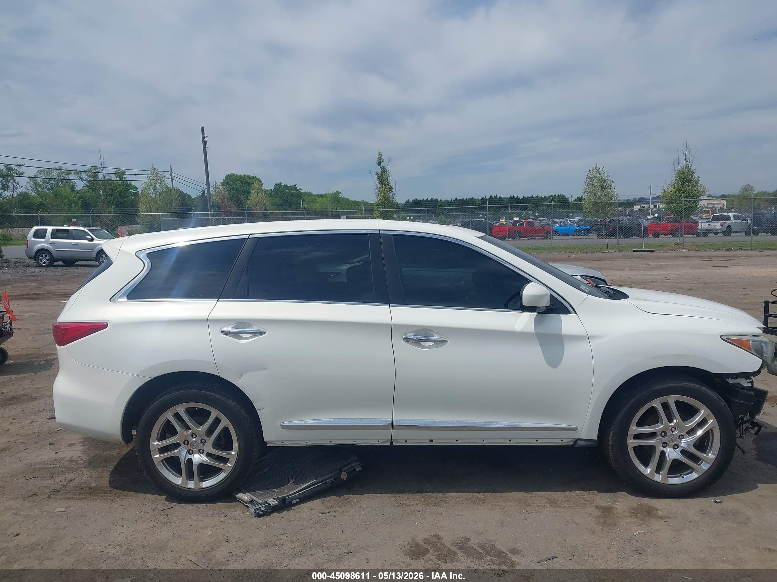 2013 Infiniti Jx35 White vin: 5N1AL0MM2DC309526