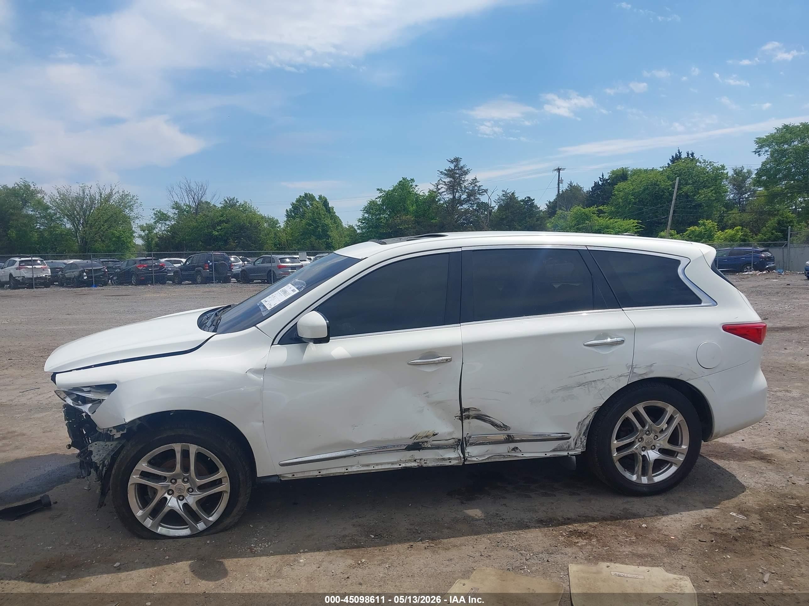 2013 Infiniti Jx35 White vin: 5N1AL0MM2DC309526