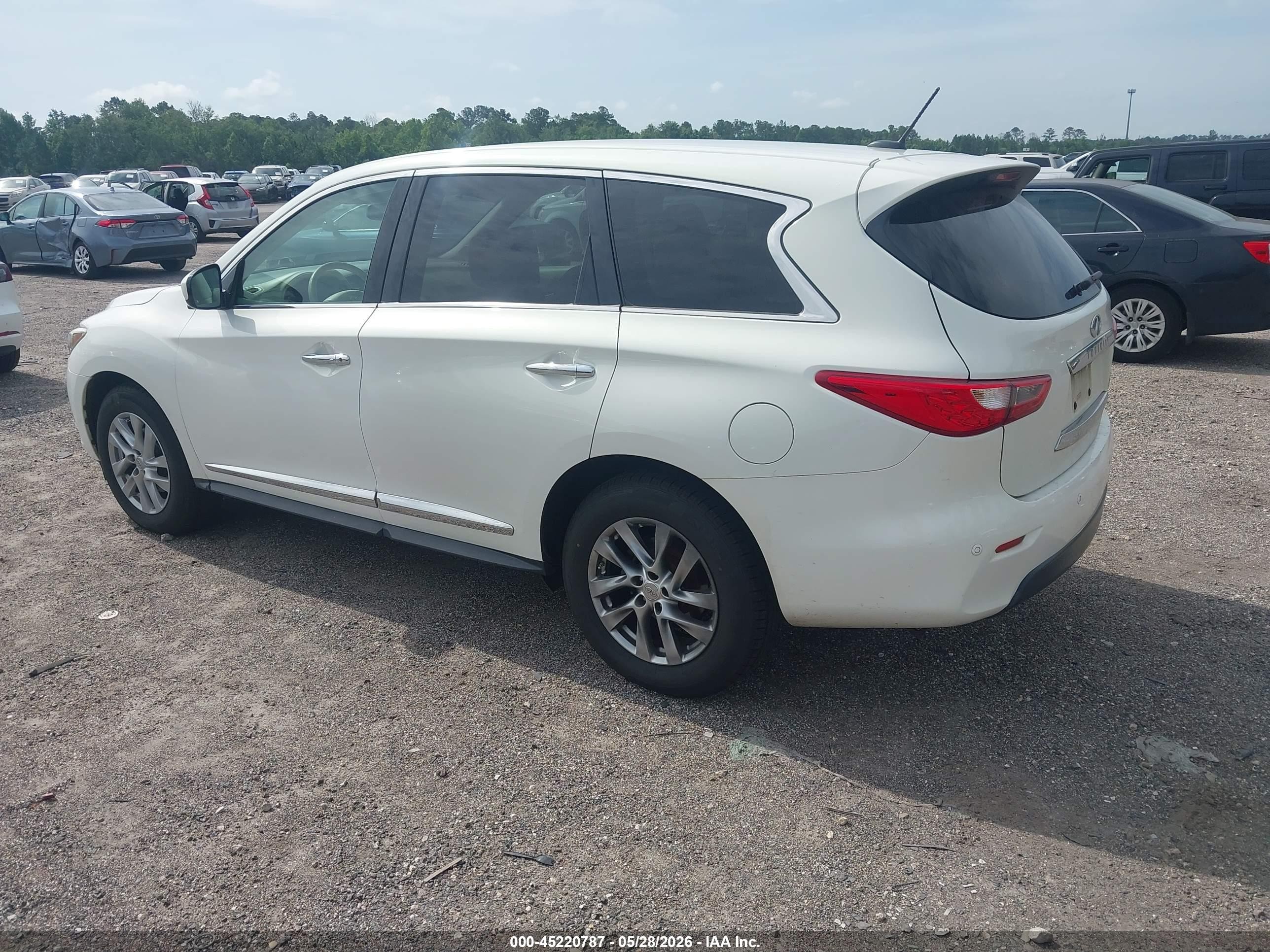 2013 Infiniti Jx35   White vin: 5N1AL0MM2DC317366