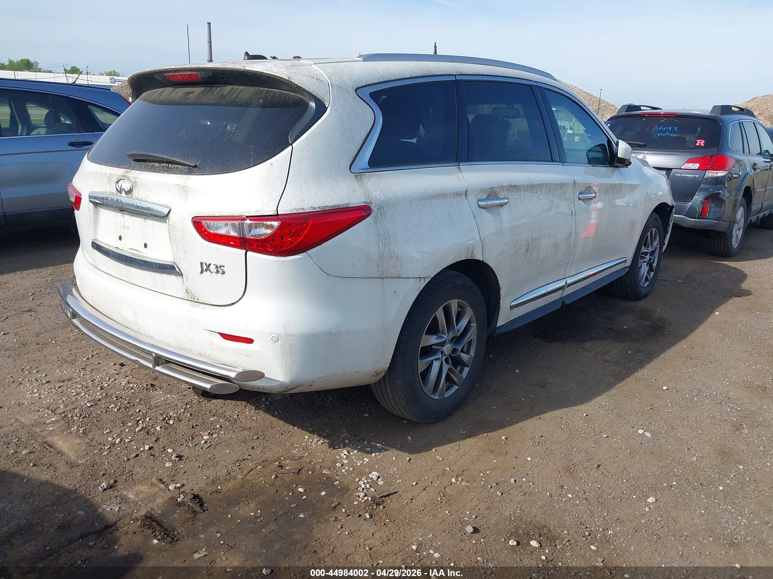 2013 Infiniti Jx35   White vin: 5N1AL0MM2DC328528