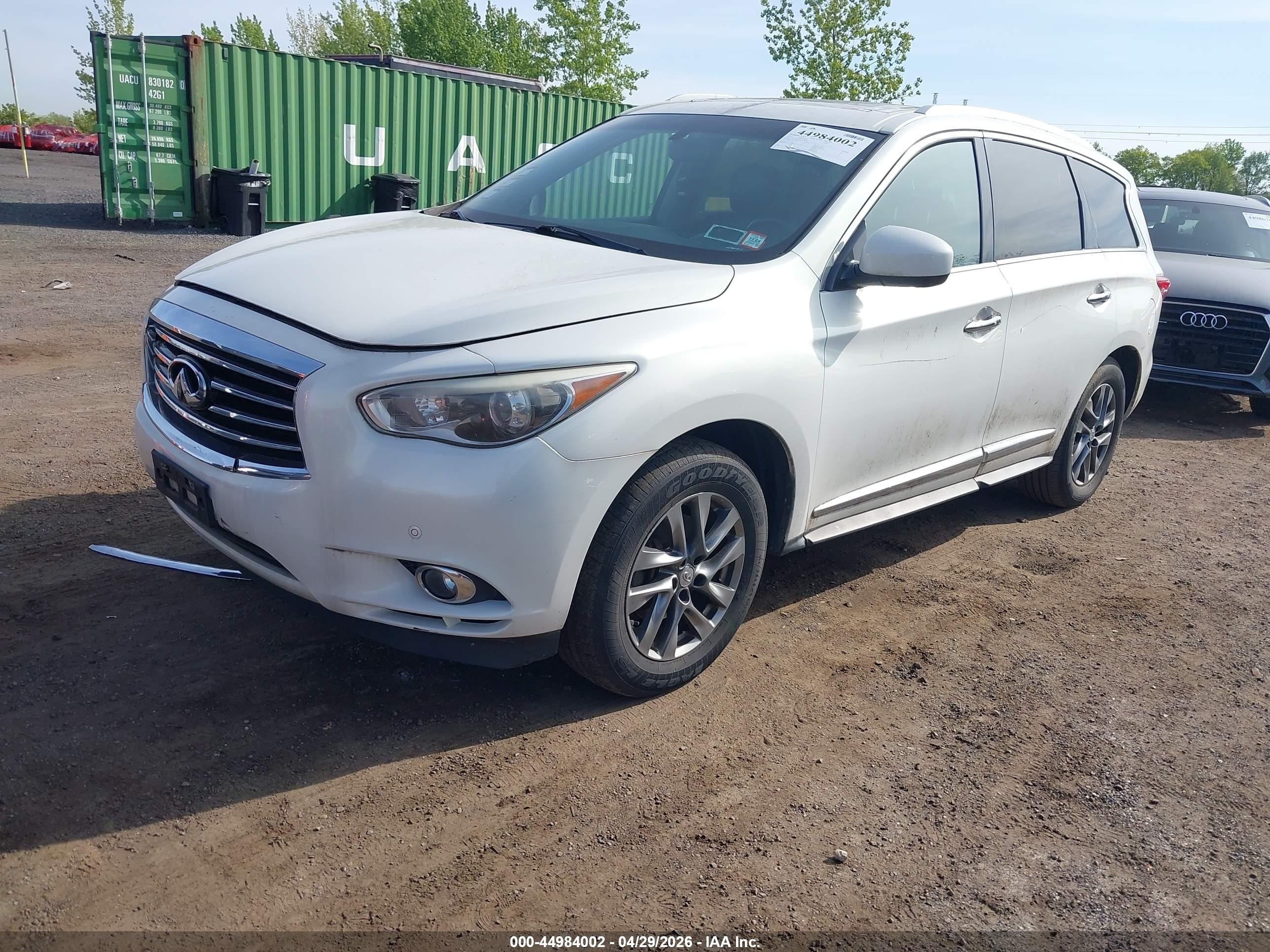 2013 Infiniti Jx35   White vin: 5N1AL0MM2DC328528