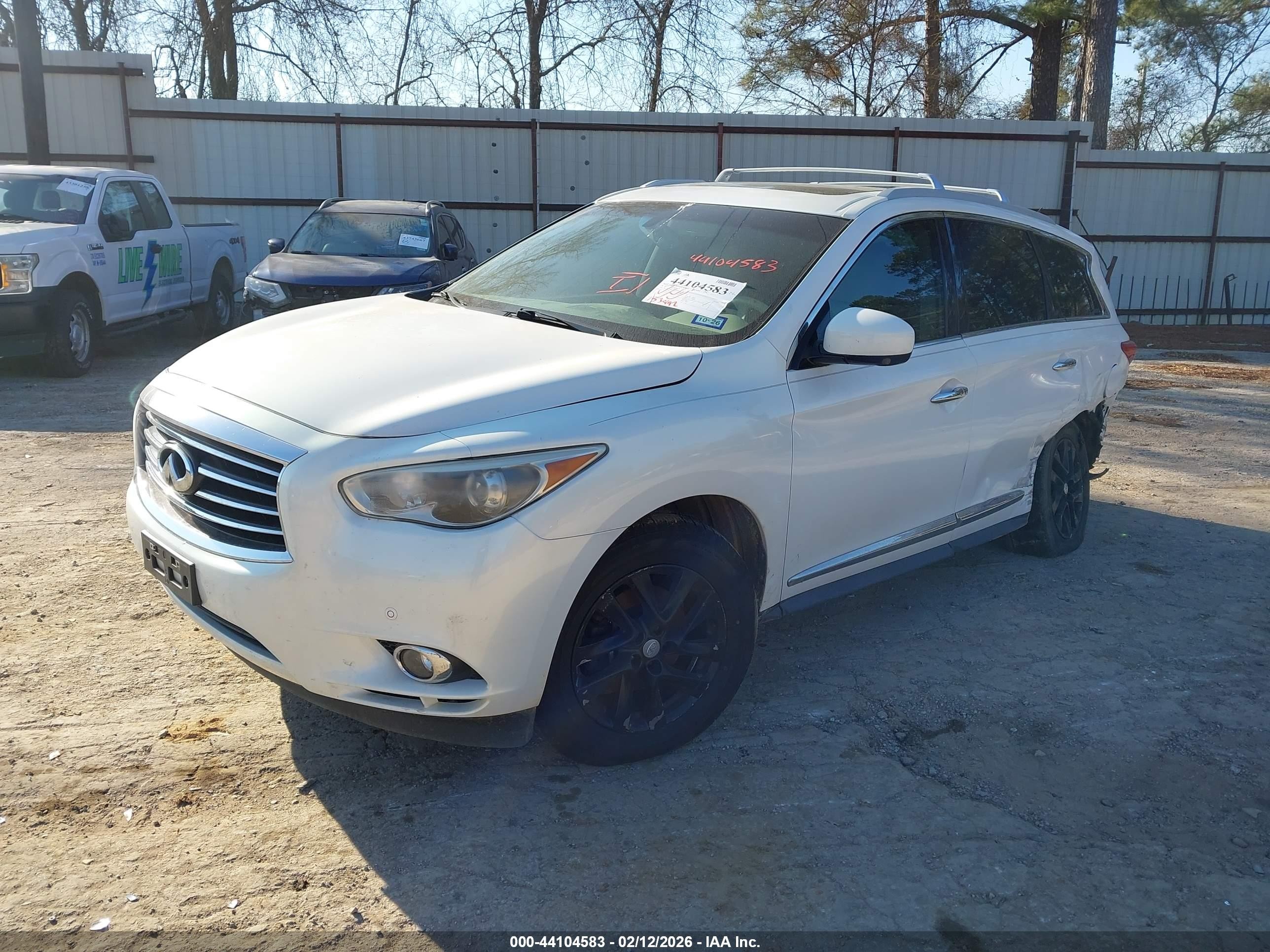 2013 Infiniti Jx35 White vin: 5N1AL0MM2DC349010