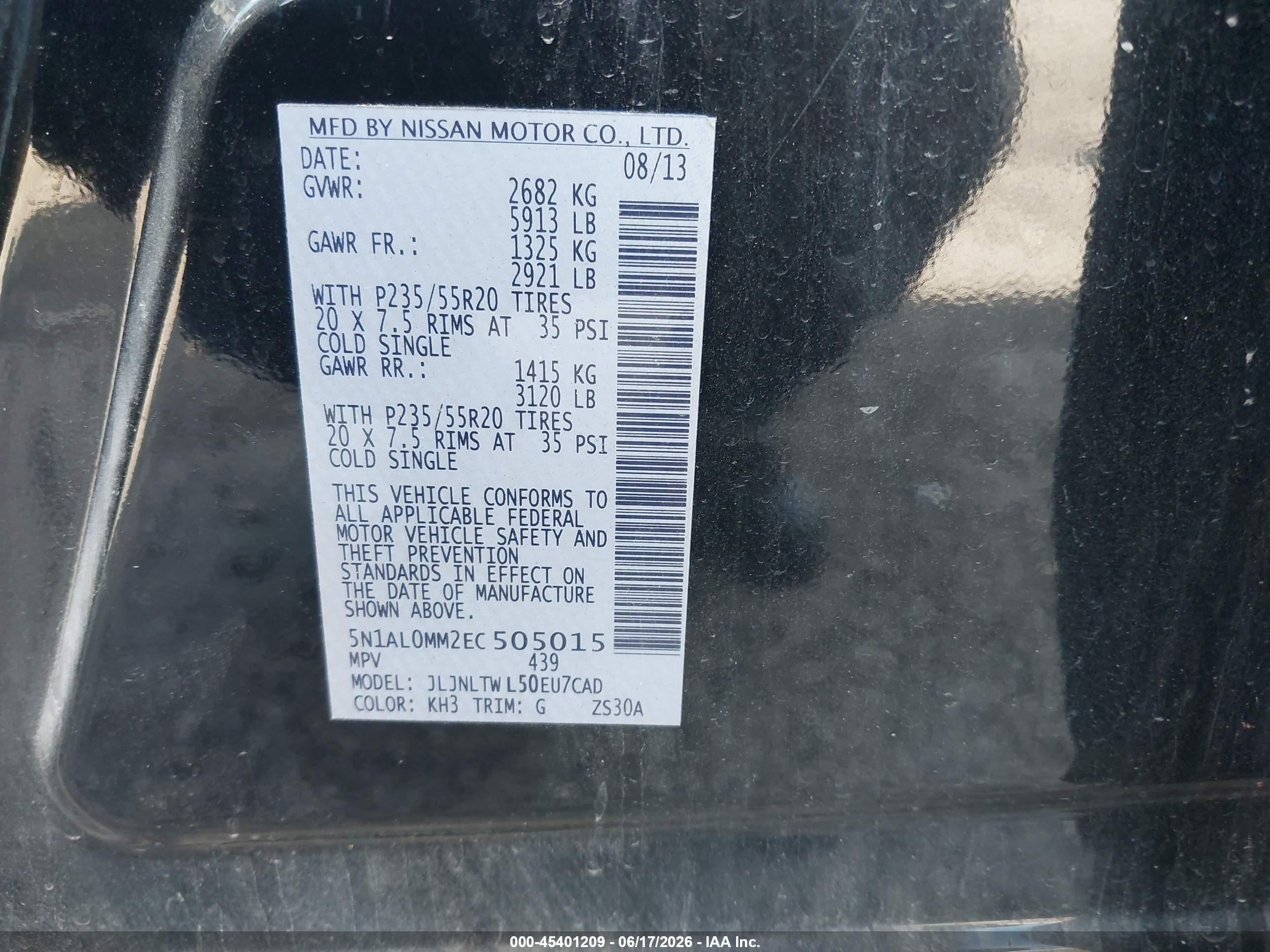 2014 Infiniti Qx60   Black vin: 5N1AL0MM2EC505015