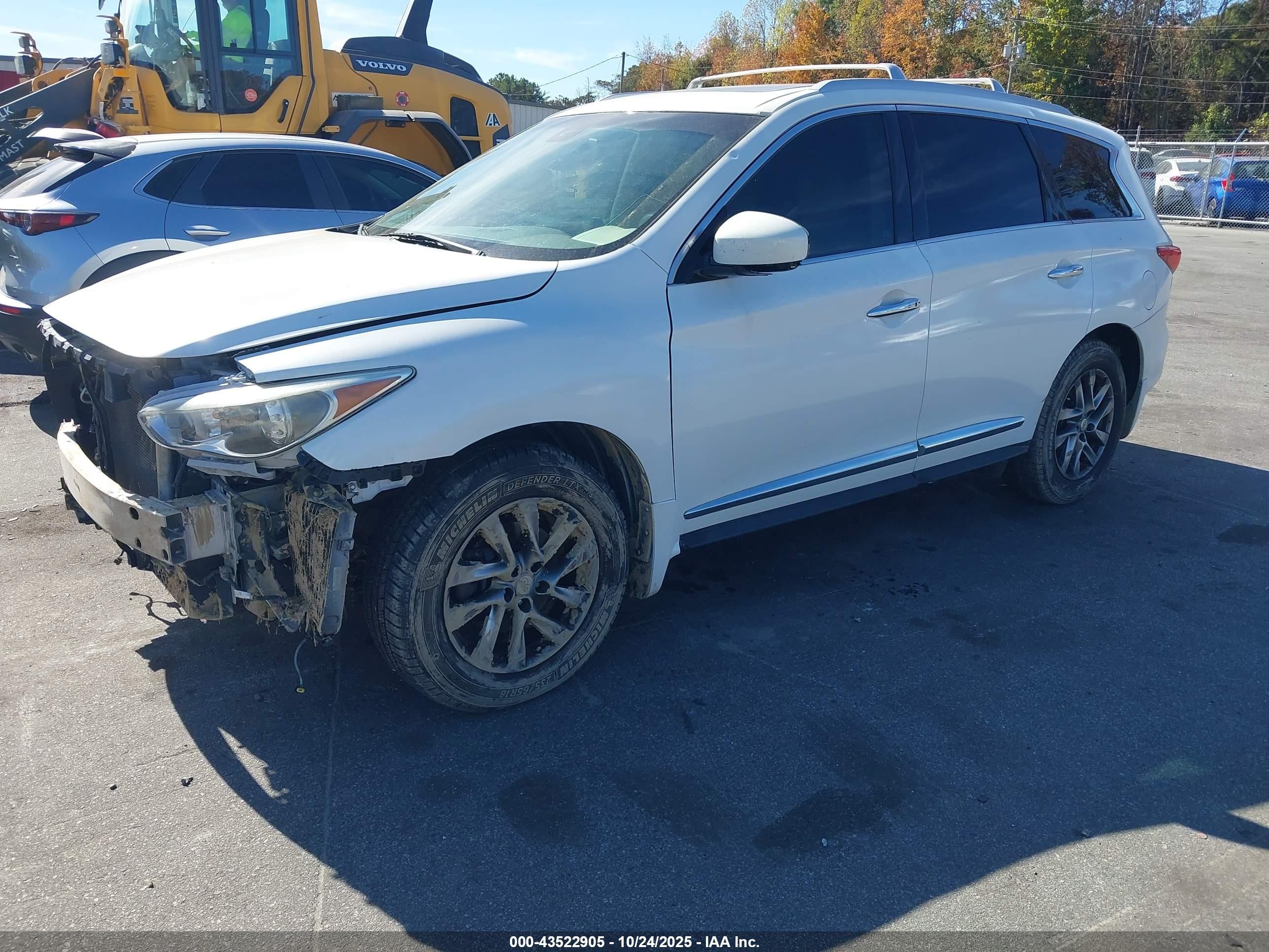 2014 Infiniti Qx60   White vin: 5N1AL0MM2EC524986