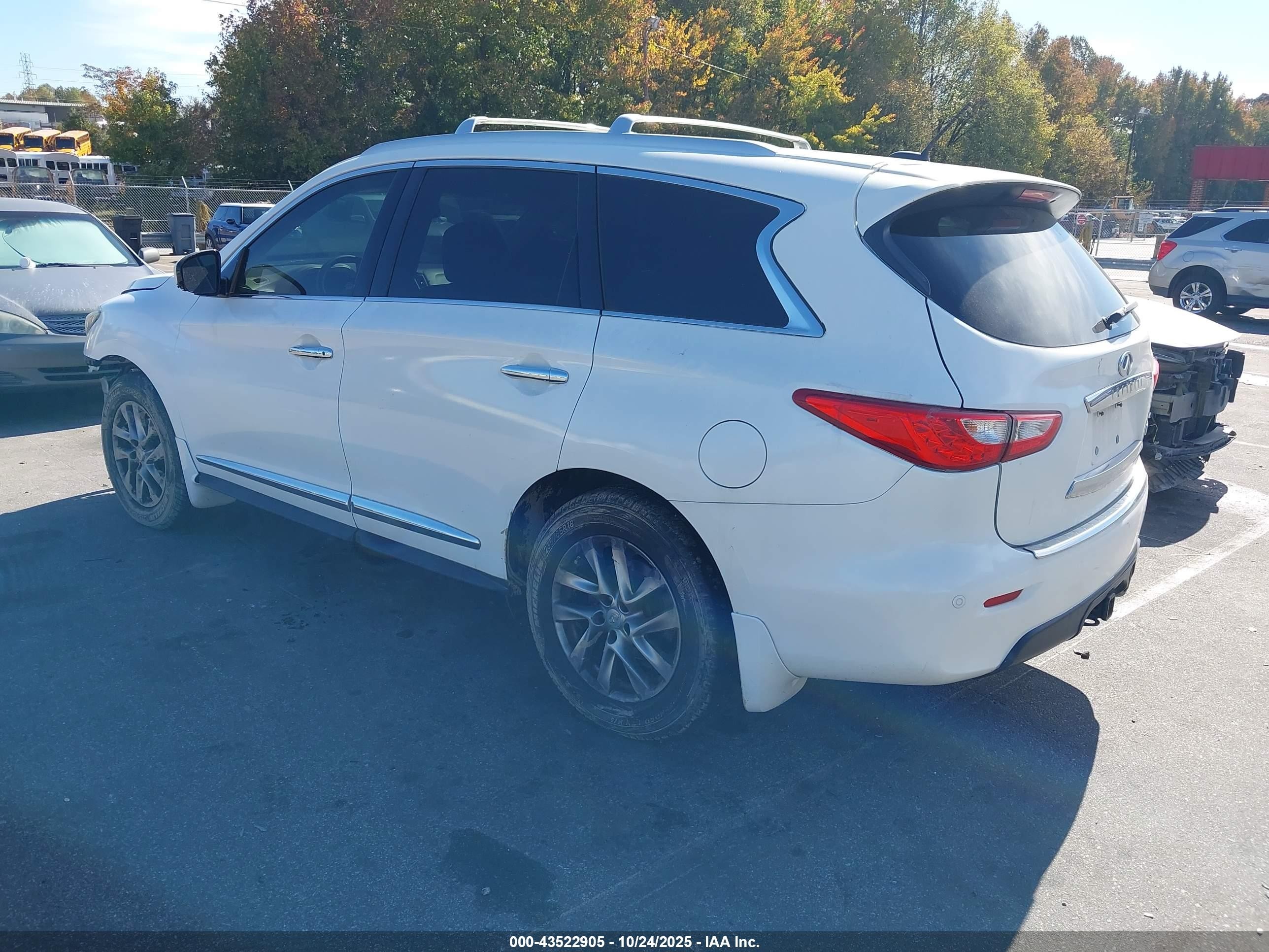 2014 Infiniti Qx60   White vin: 5N1AL0MM2EC524986