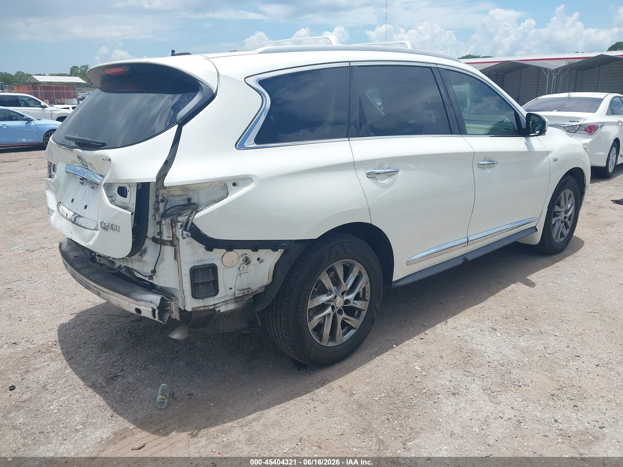 2015 Infiniti Qx60   White vin: 5N1AL0MM2FC503525