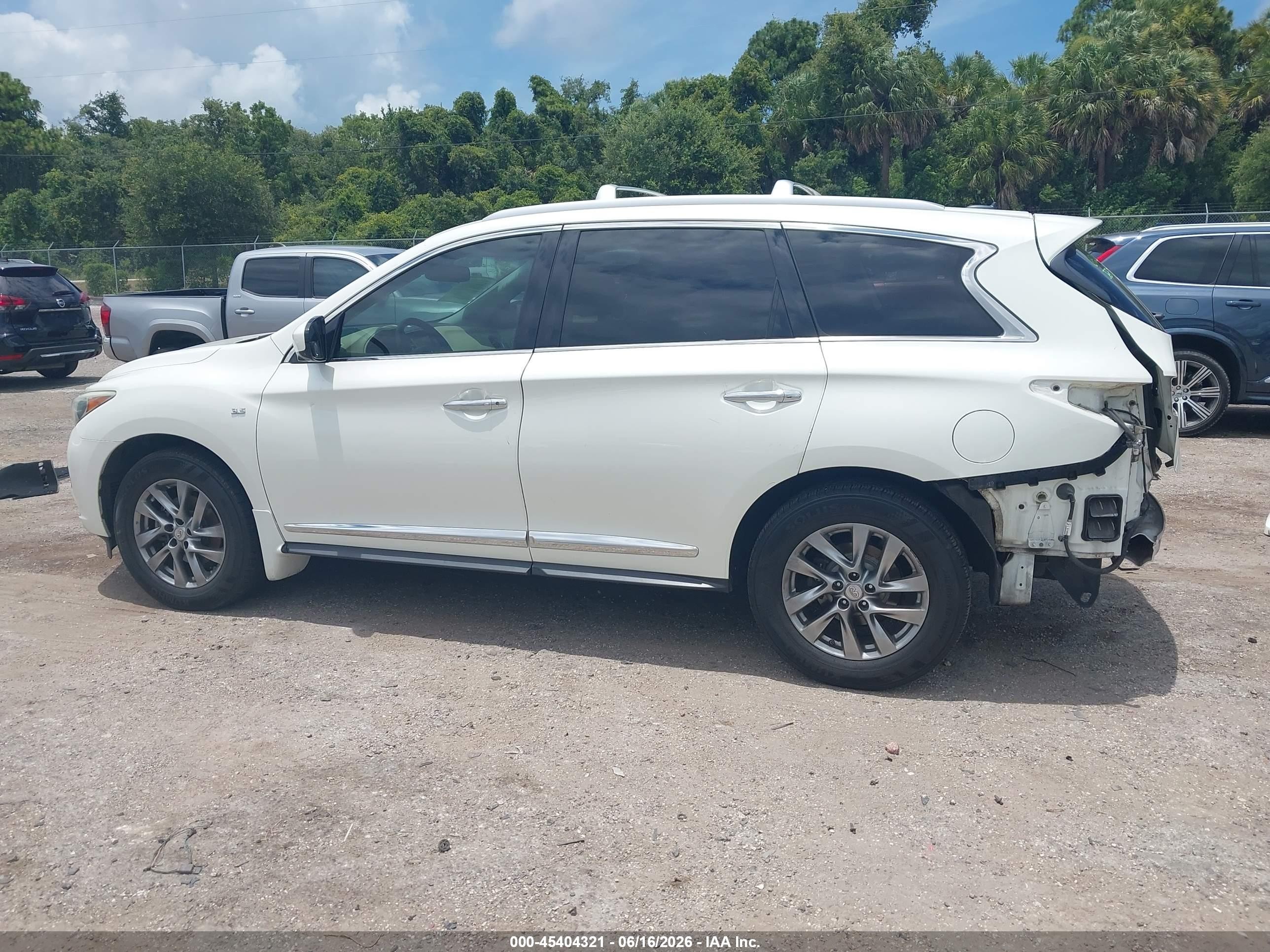2015 Infiniti Qx60   White vin: 5N1AL0MM2FC503525