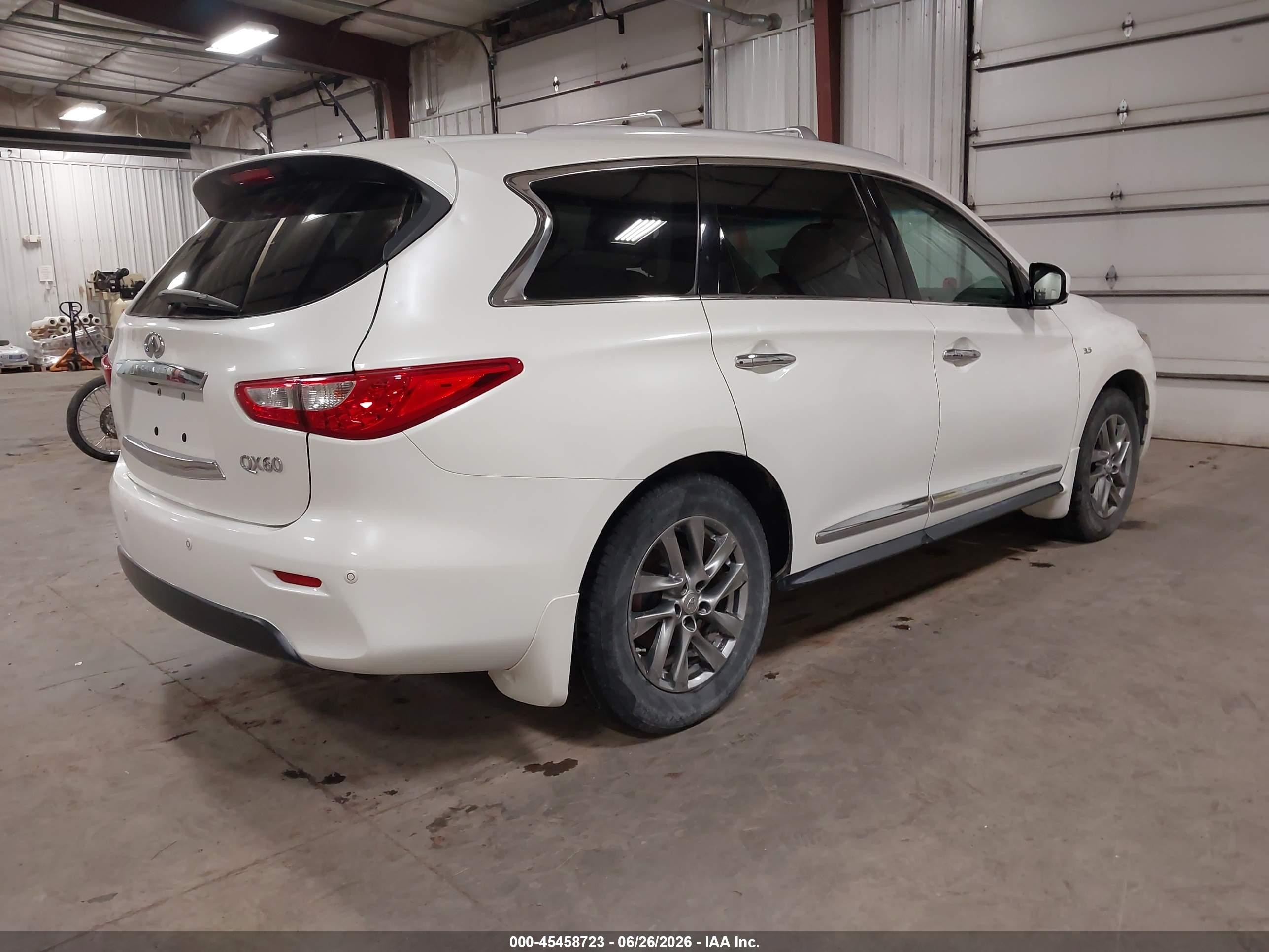 2015 Infiniti Qx60 White vin: 5N1AL0MM2FC507655