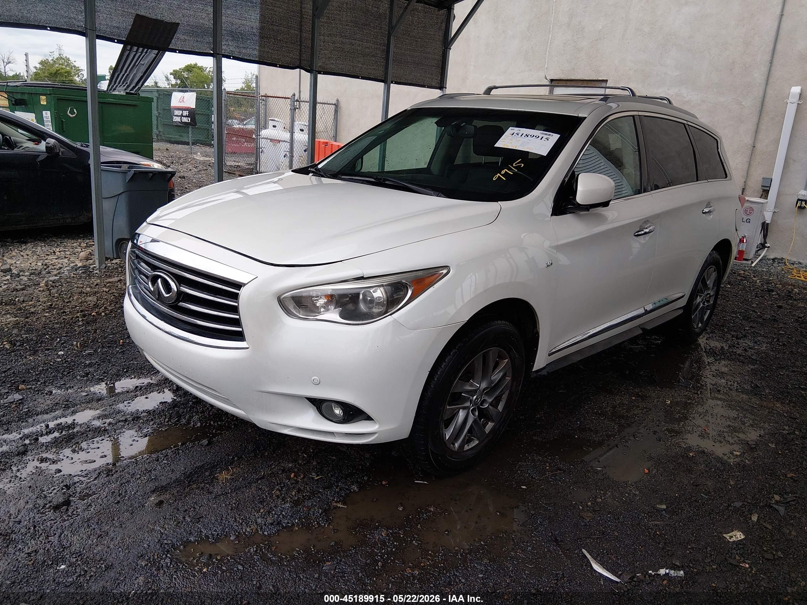 2015 Infiniti Qx60 White vin: 5N1AL0MM2FC537366