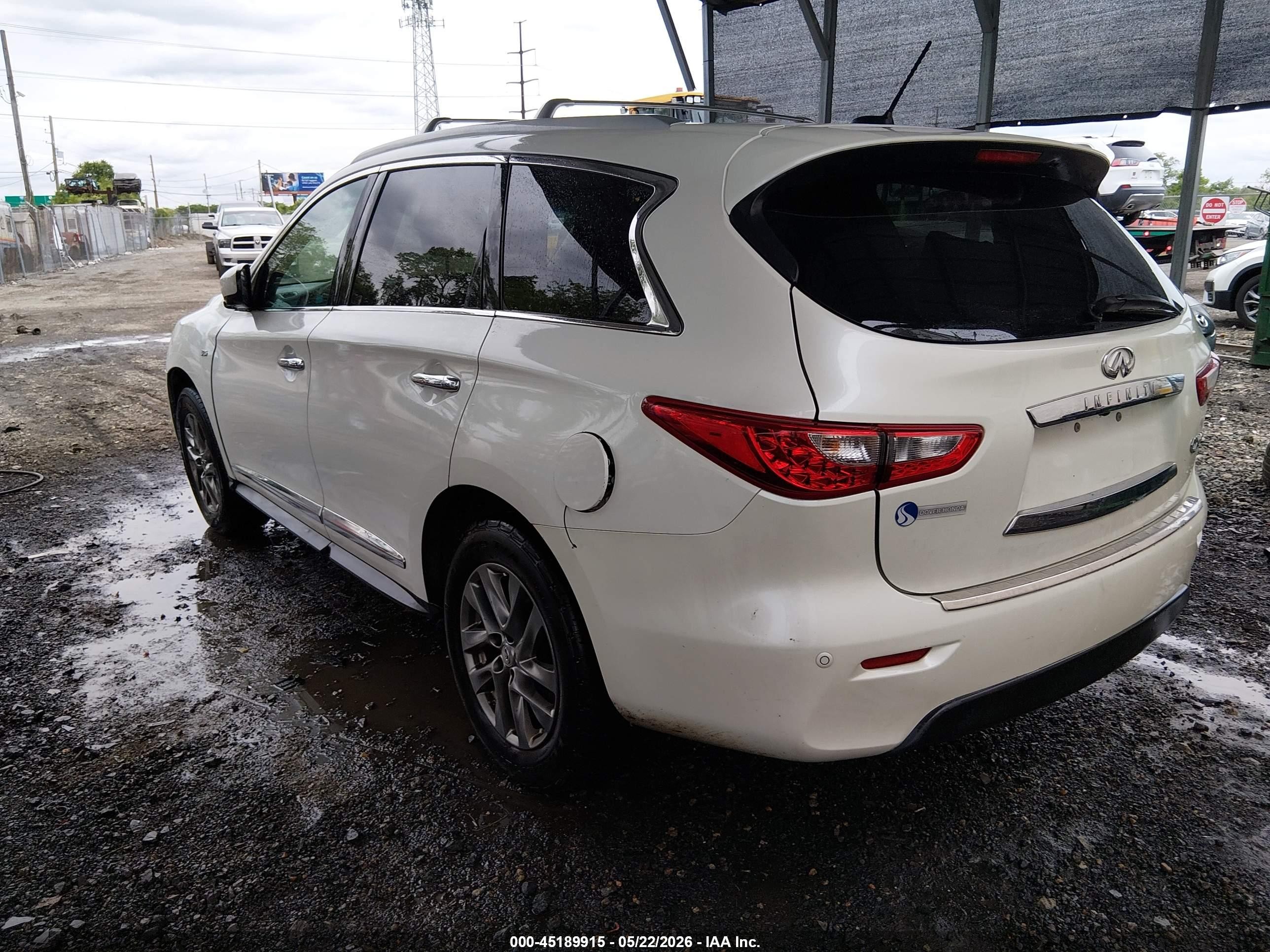 2015 Infiniti Qx60 White vin: 5N1AL0MM2FC537366