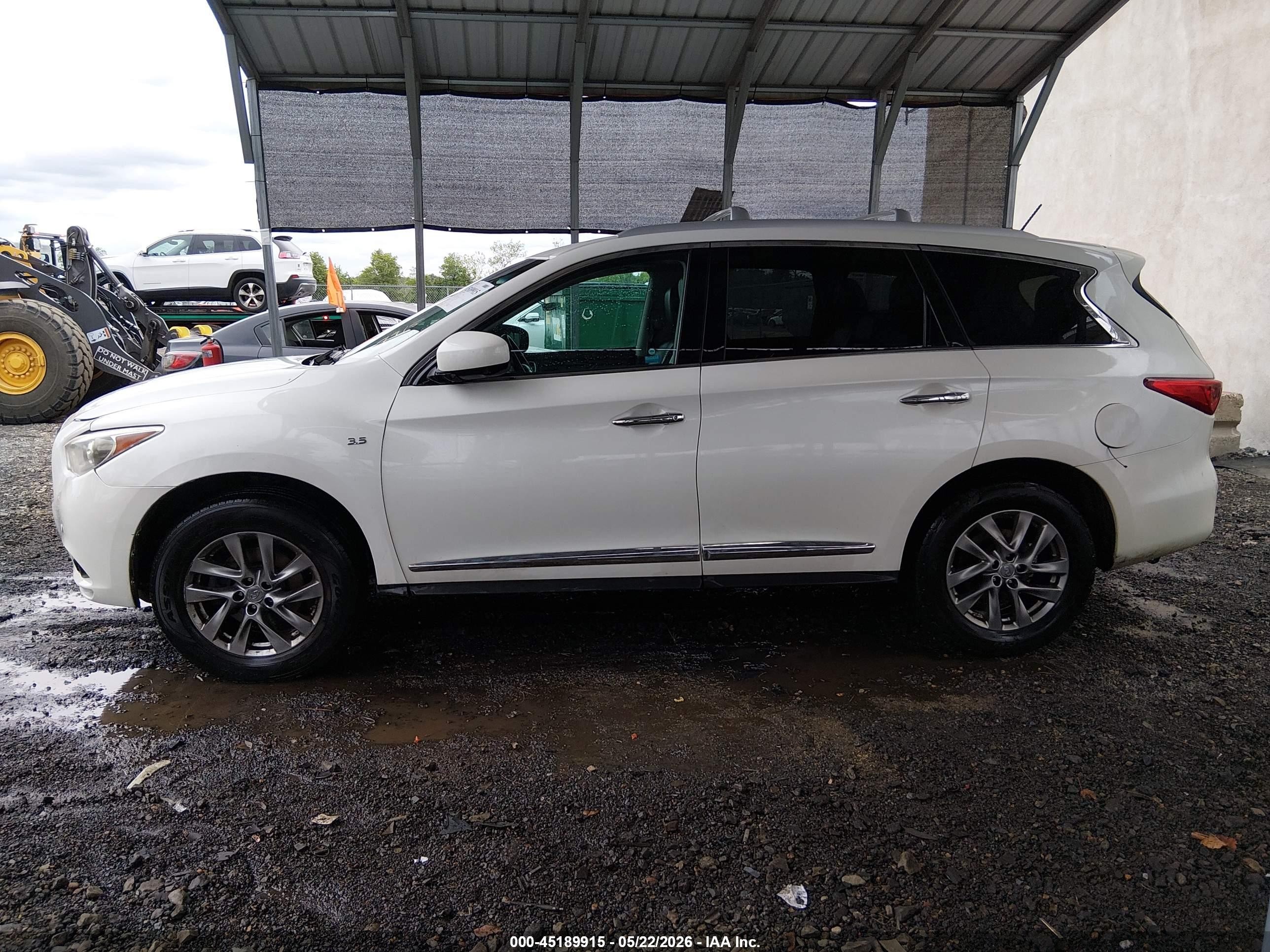 2015 Infiniti Qx60 White vin: 5N1AL0MM2FC537366