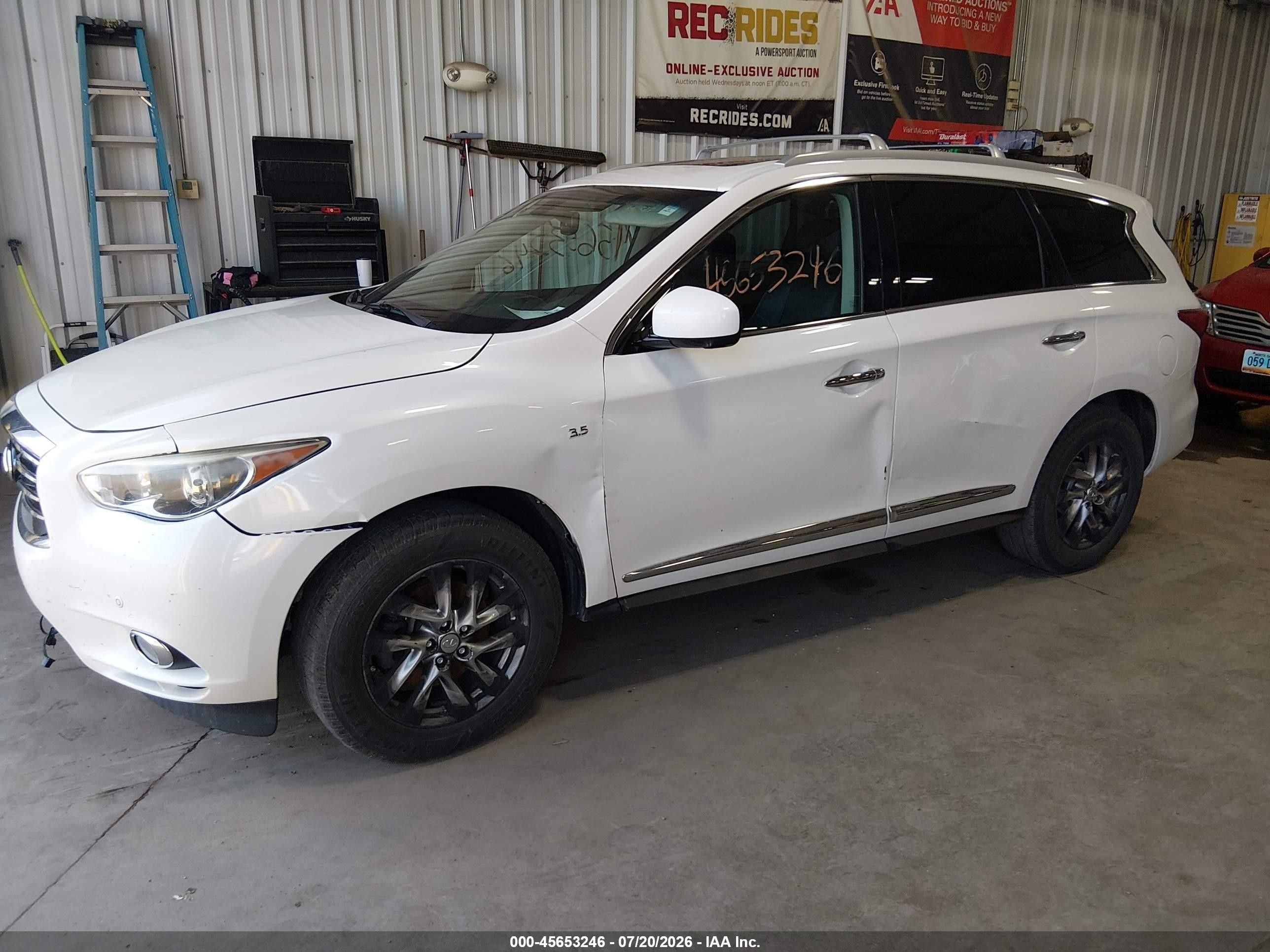 2015 Infiniti Qx60   White vin: 5N1AL0MM2FC552336