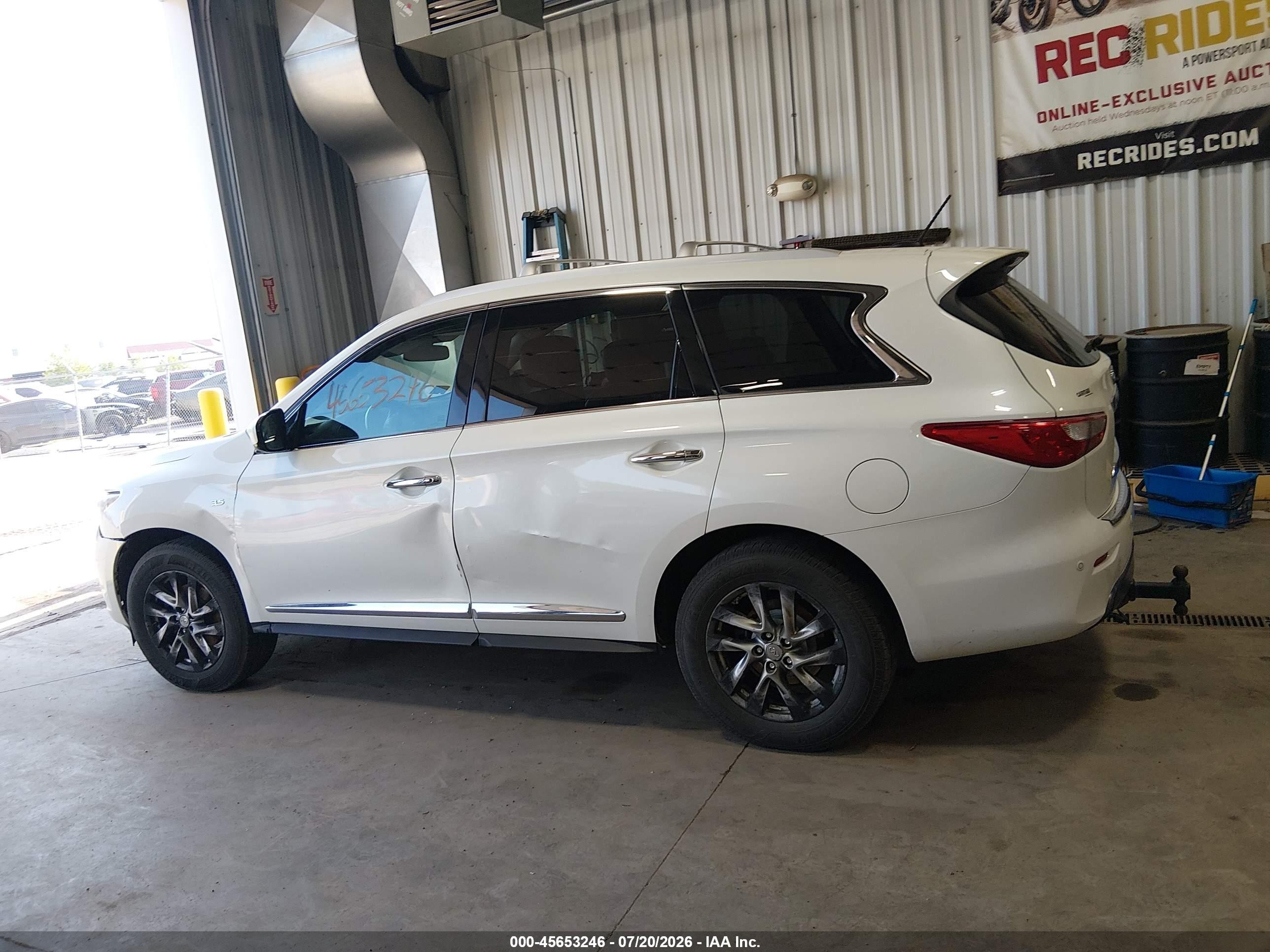 2015 Infiniti Qx60   White vin: 5N1AL0MM2FC552336