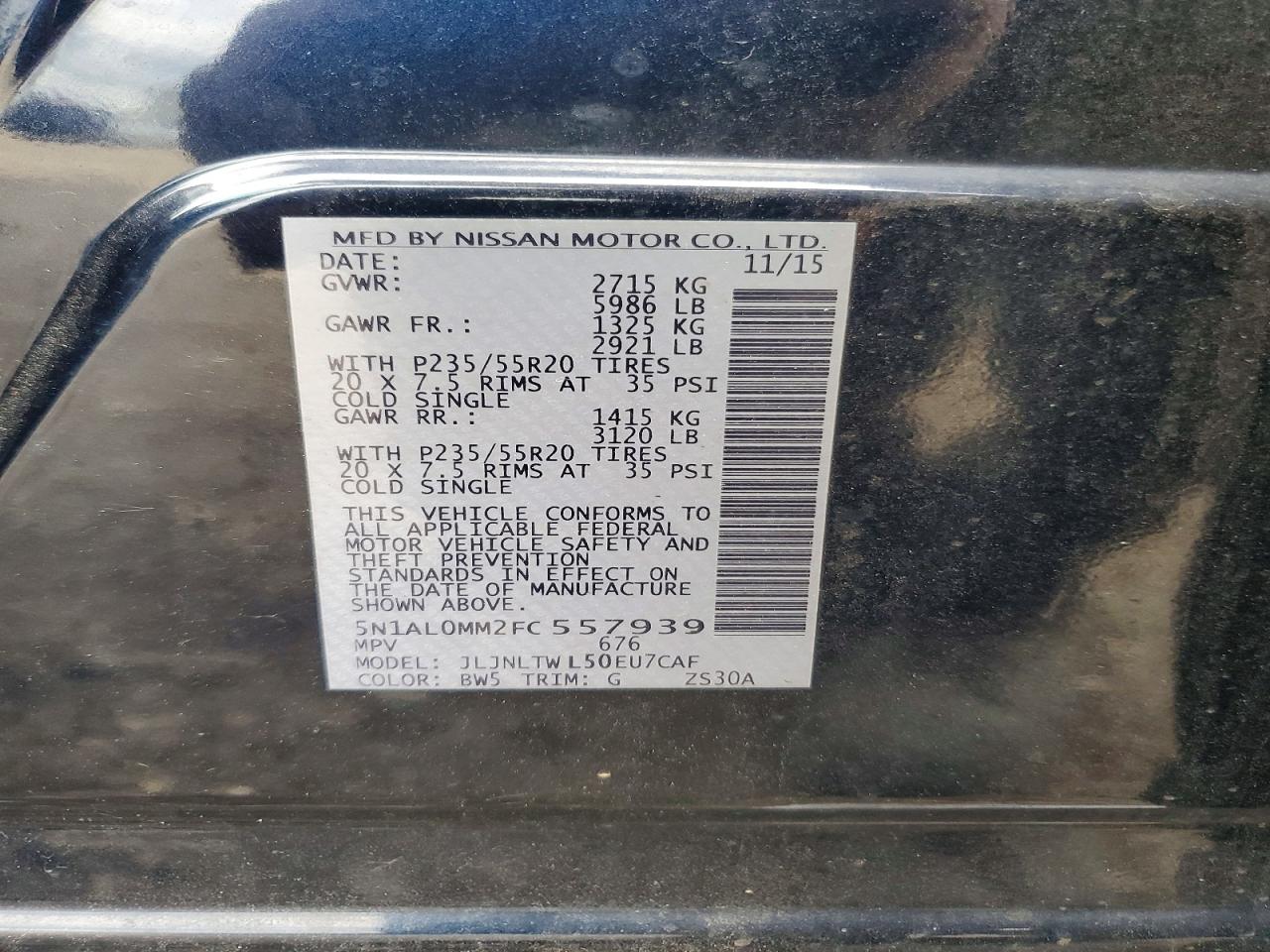 2015 Infiniti Qx60 Base Blue vin: 5N1AL0MM2FC557939