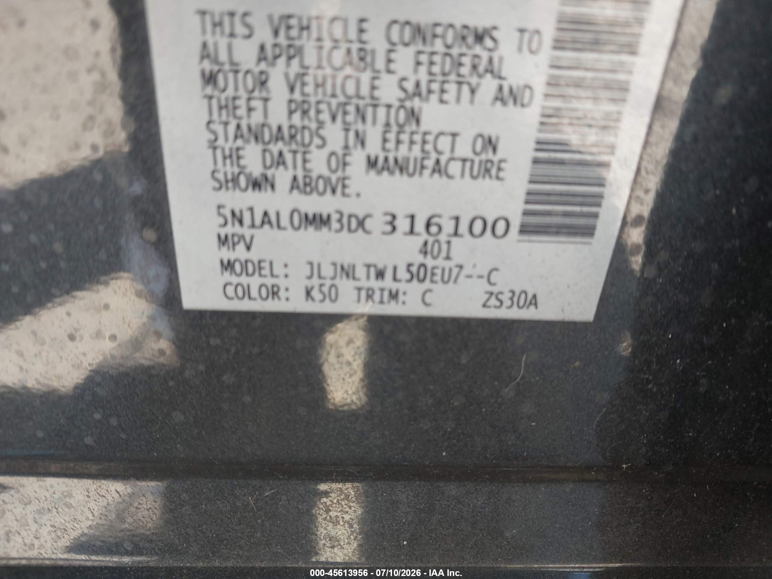2013 Infiniti Jx35   Gray vin: 5N1AL0MM3DC316100