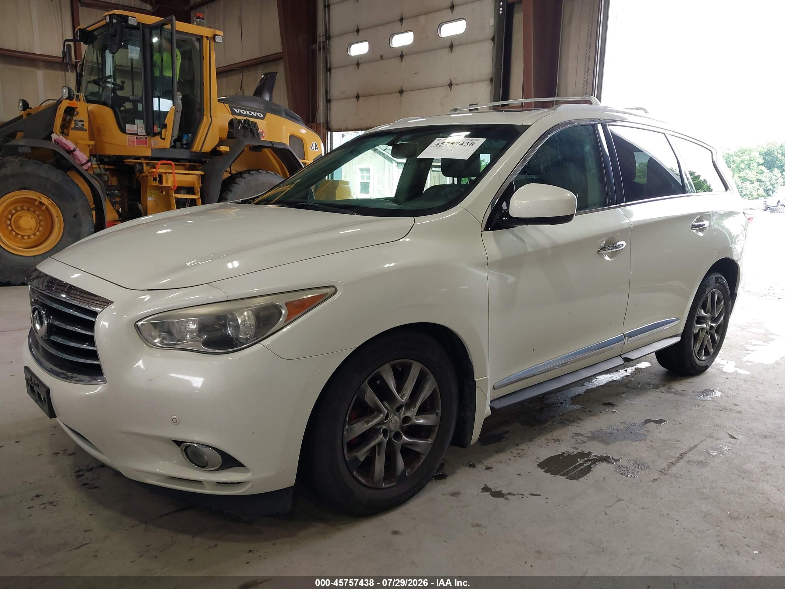 2013 Infiniti Jx35   White vin: 5N1AL0MM3DC335732
