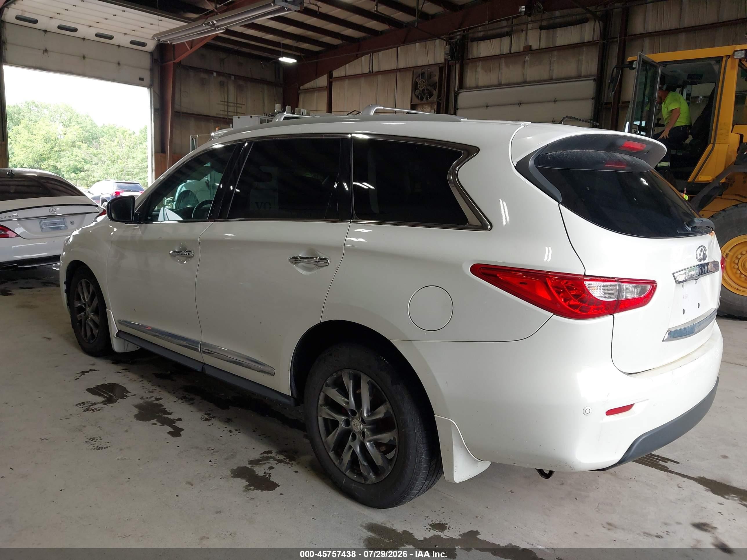 2013 Infiniti Jx35   White vin: 5N1AL0MM3DC335732