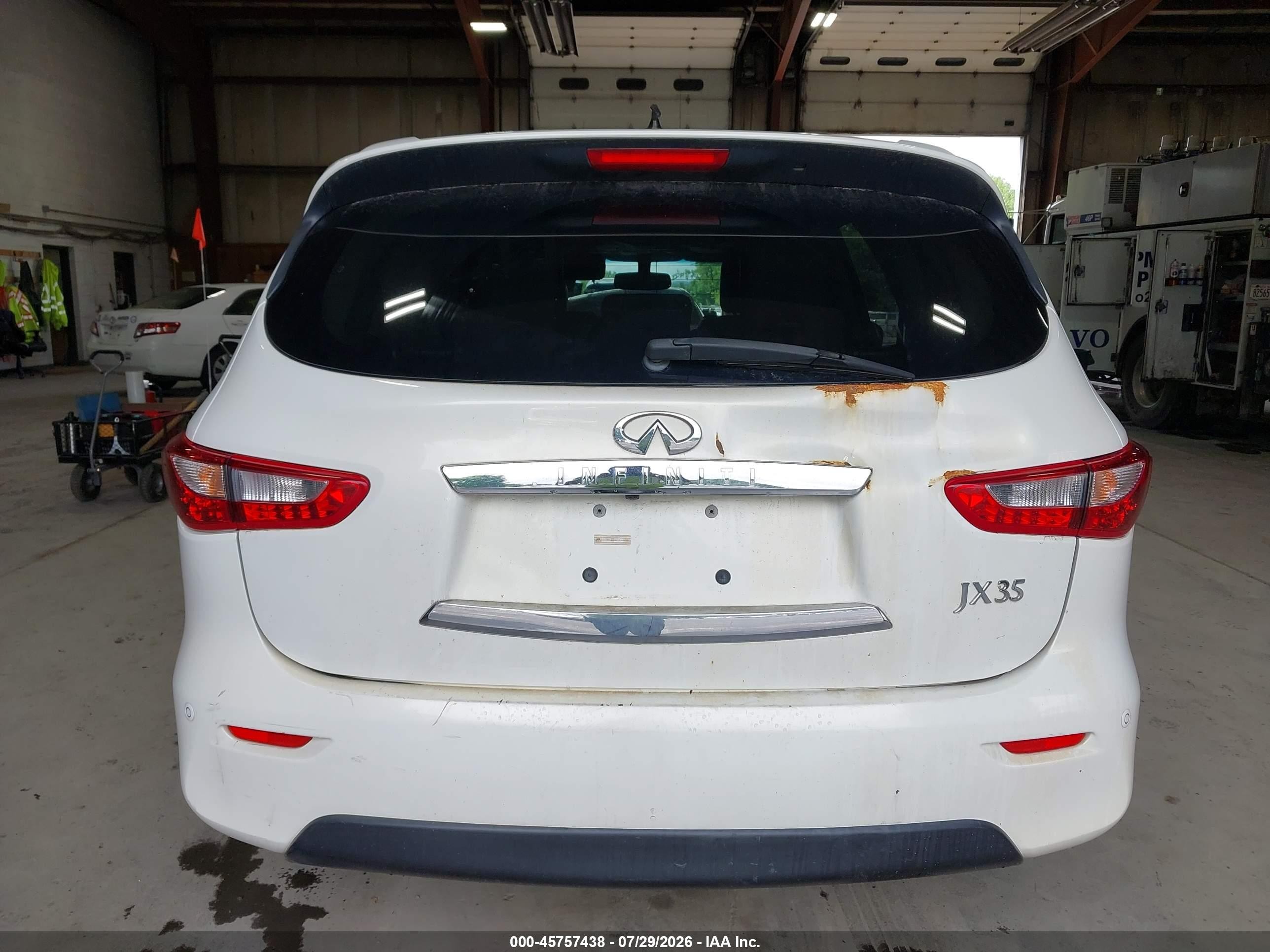 2013 Infiniti Jx35   White vin: 5N1AL0MM3DC335732