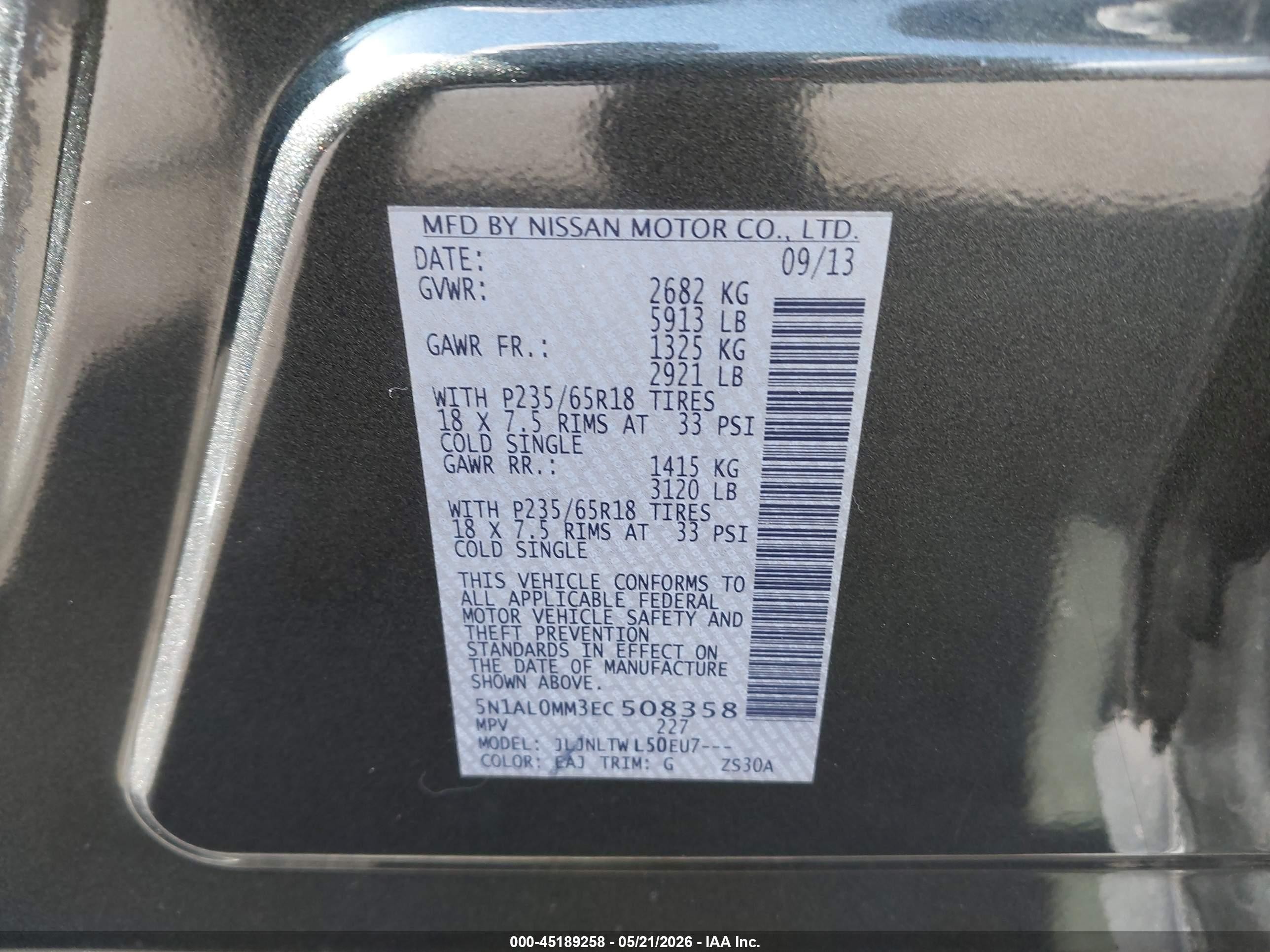 2014 Infiniti Qx60   Gray vin: 5N1AL0MM3EC508358