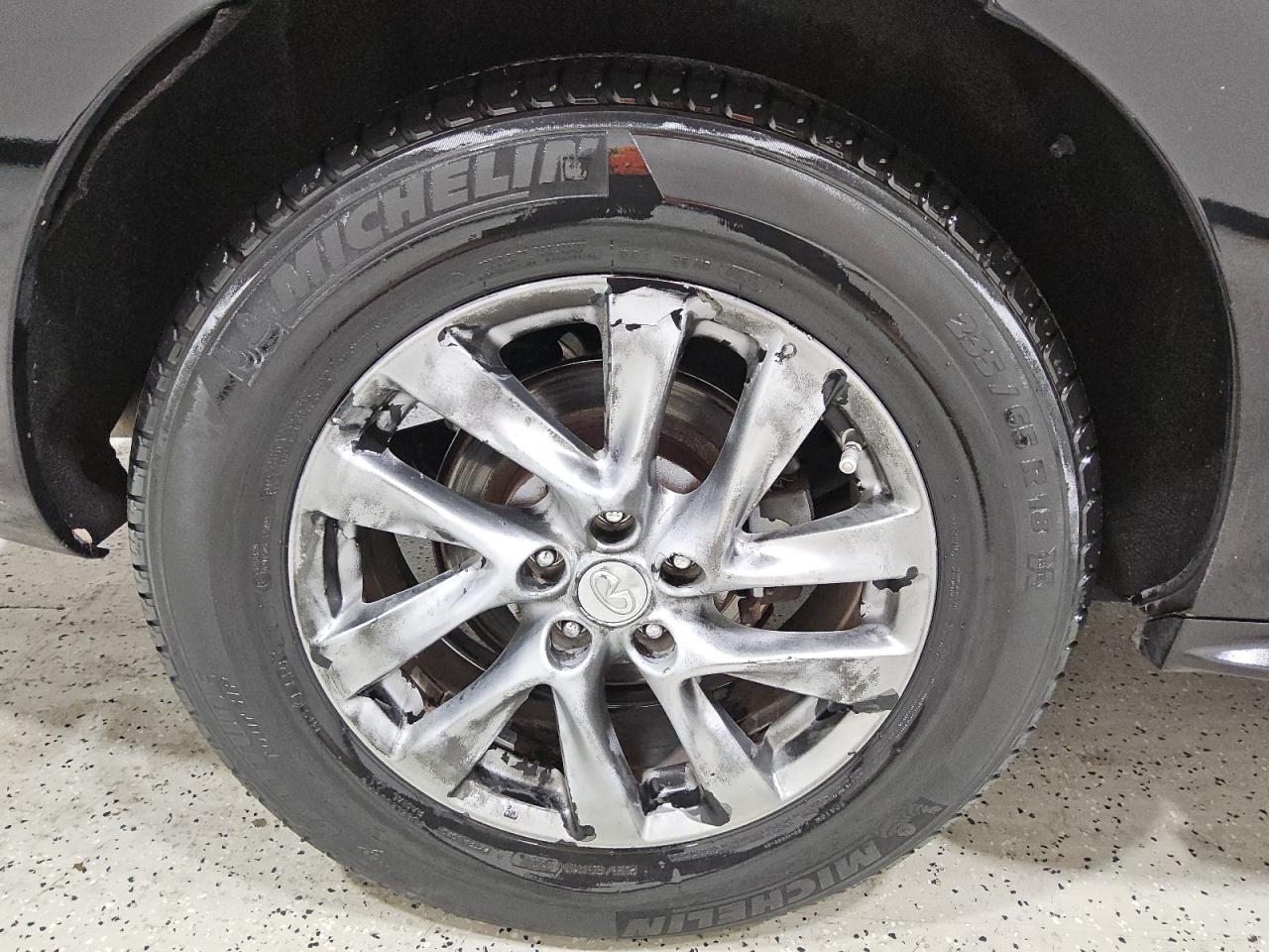 2014 Infiniti Qx60 Base Black vin: 5N1AL0MM3EC528027 Damage: Right Rear Wheel, Corrosion, > 12 Inches
