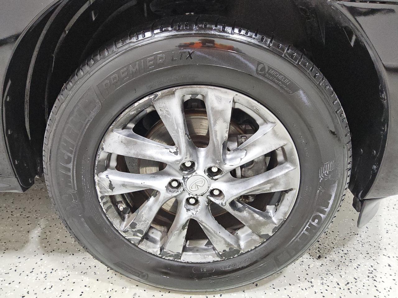 2014 Infiniti Qx60 Base Black vin: 5N1AL0MM3EC528027 Damage: Right Front Wheel, Corrosion, > 12 Inches