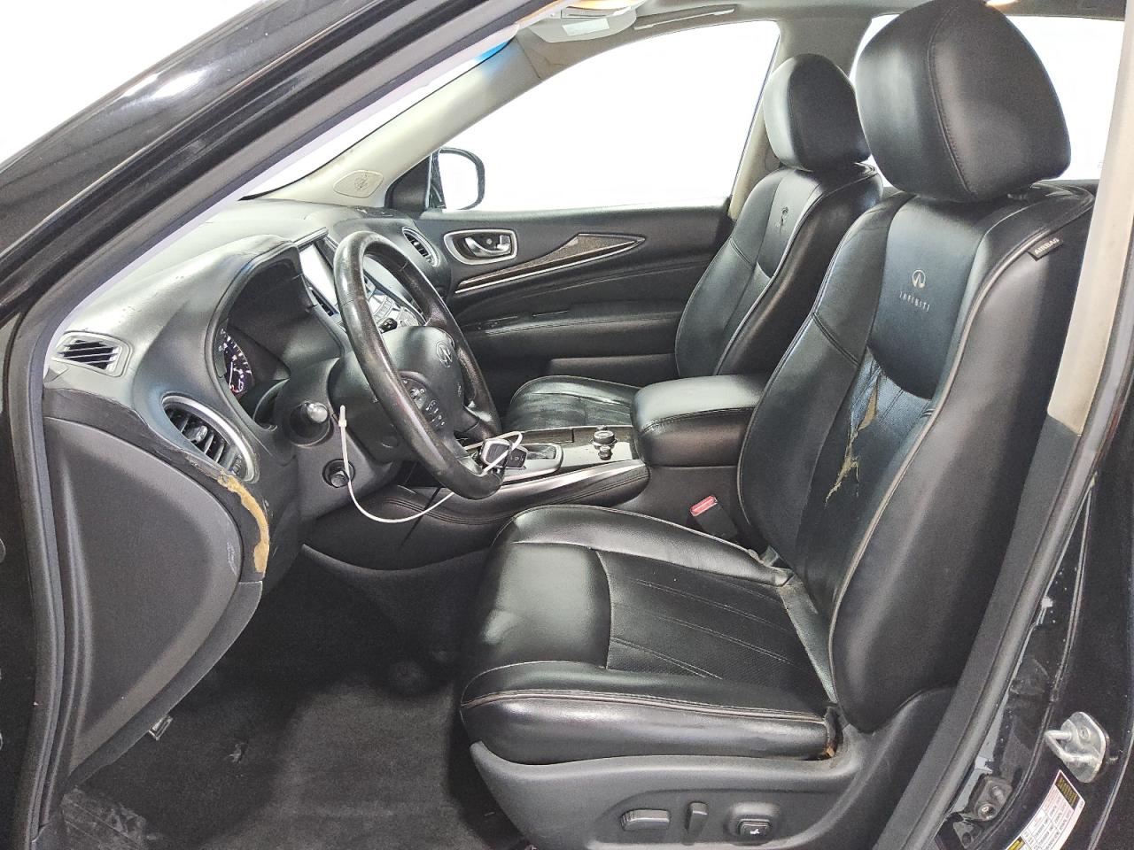 2014 Infiniti Qx60 Base Black vin: 5N1AL0MM3EC528027 Damage: Left Front Seat Back, Torn, 9 To 10 Inches