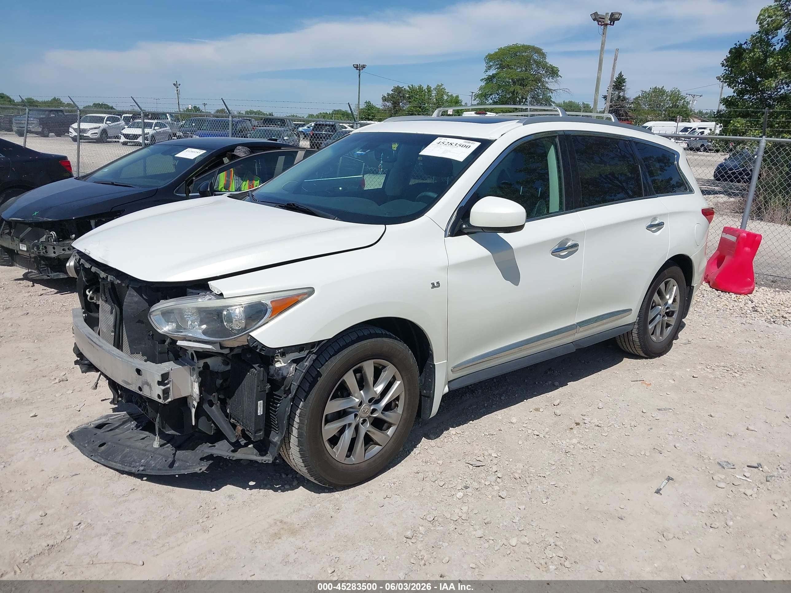 2014 Infiniti Qx60   White vin: 5N1AL0MM3EC547578