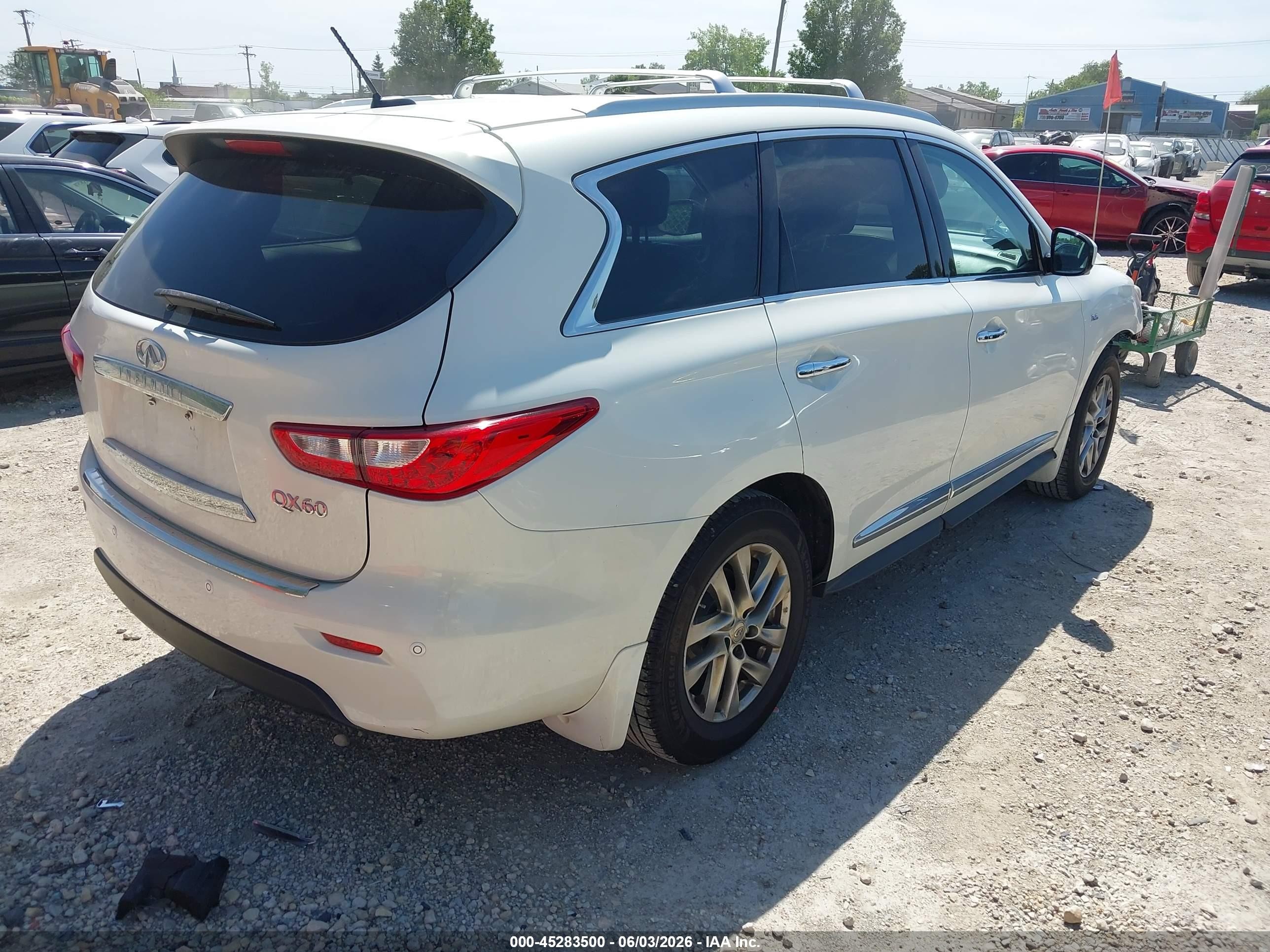 2014 Infiniti Qx60   White vin: 5N1AL0MM3EC547578