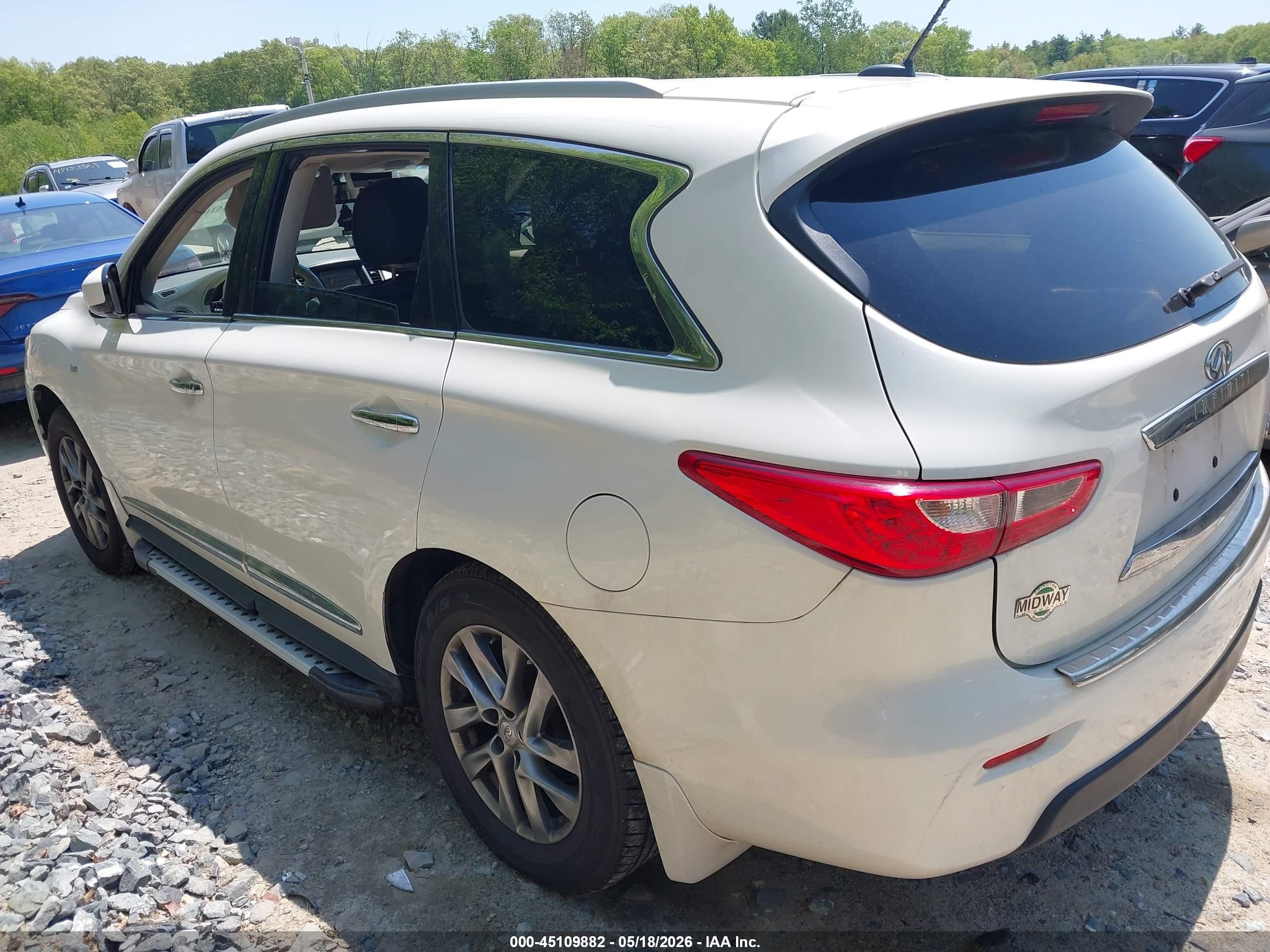 2014 Infiniti Qx60 White vin: 5N1AL0MM3EC552490