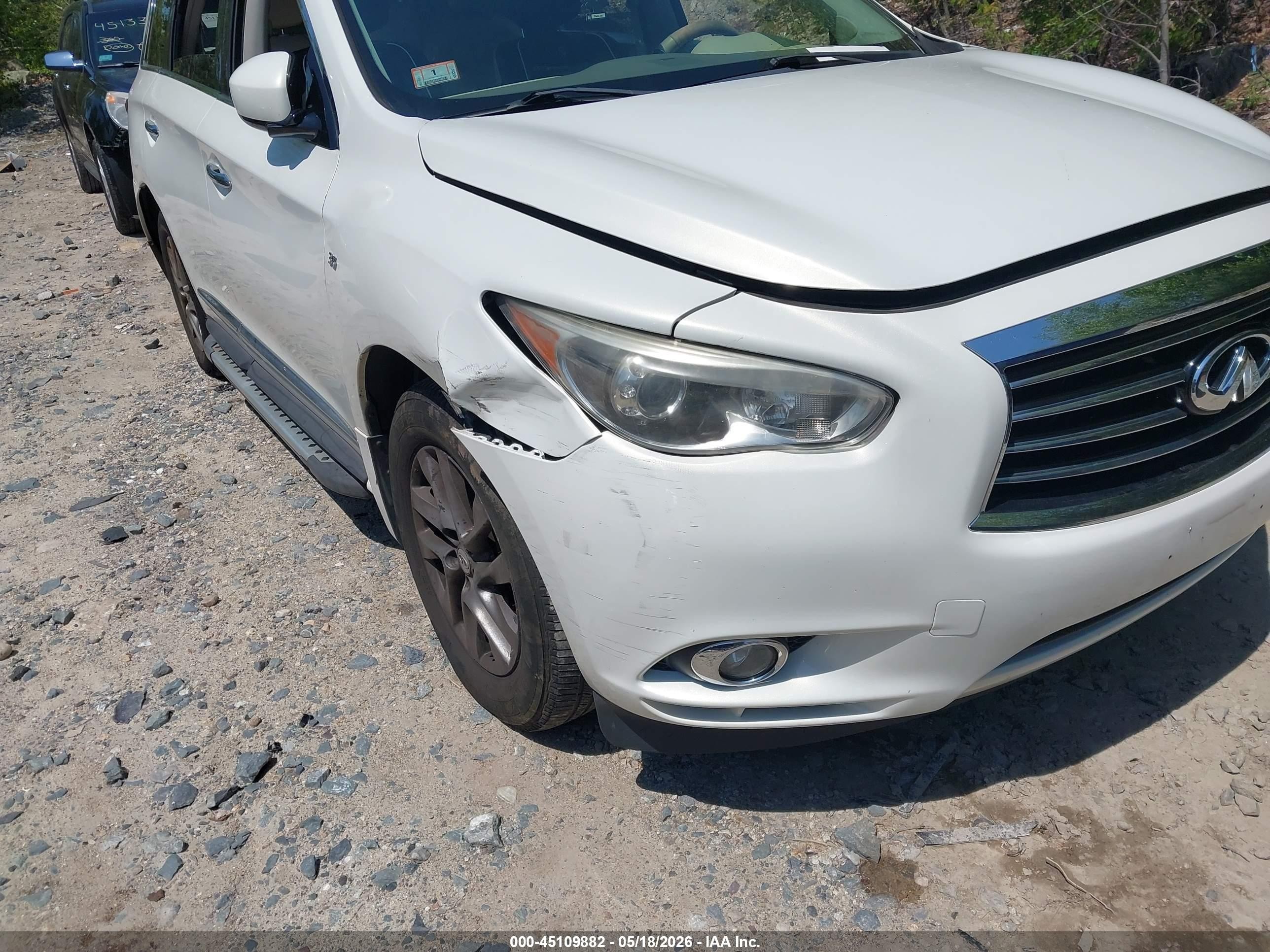 2014 Infiniti Qx60 White vin: 5N1AL0MM3EC552490