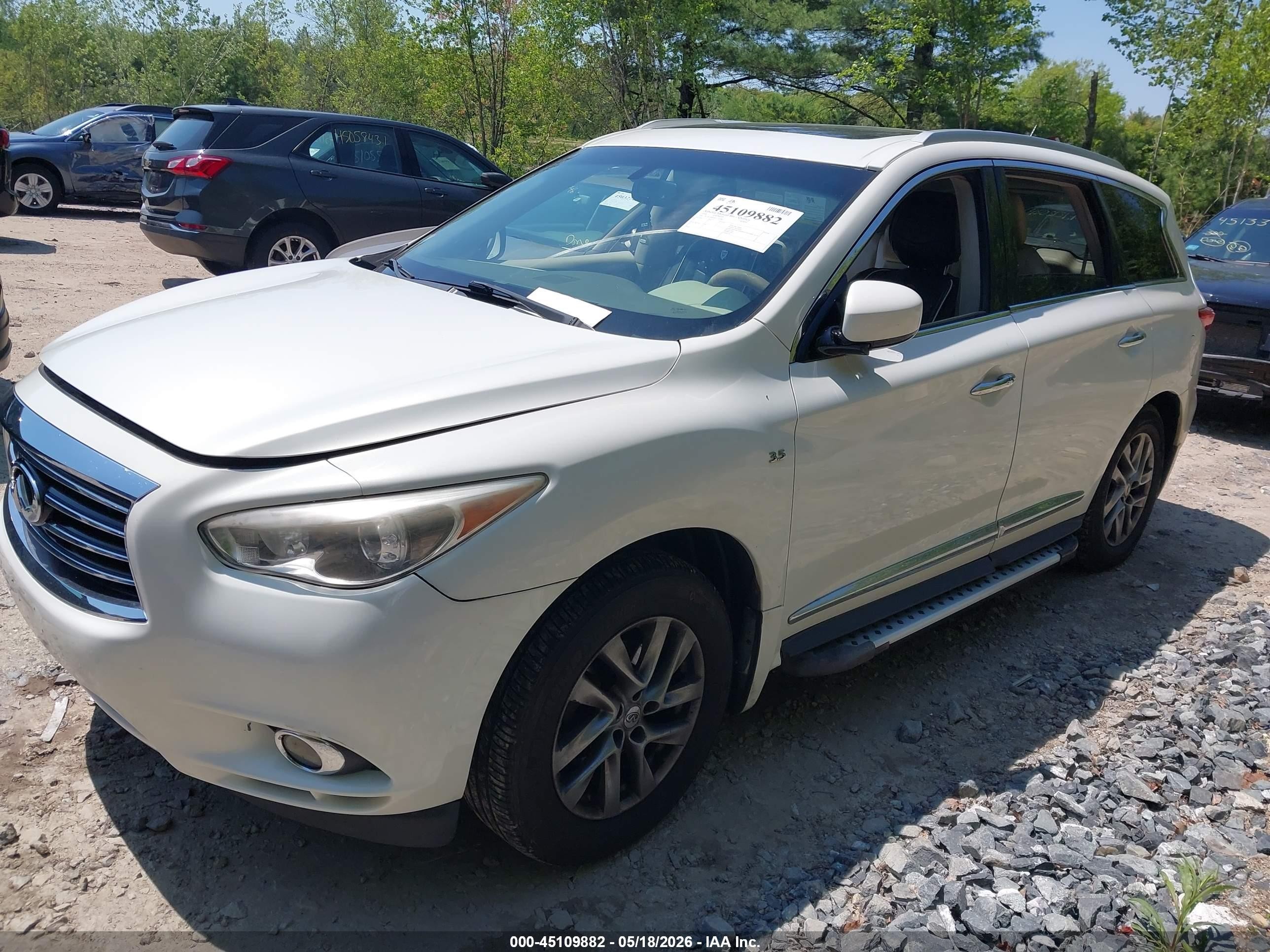 2014 Infiniti Qx60 White vin: 5N1AL0MM3EC552490