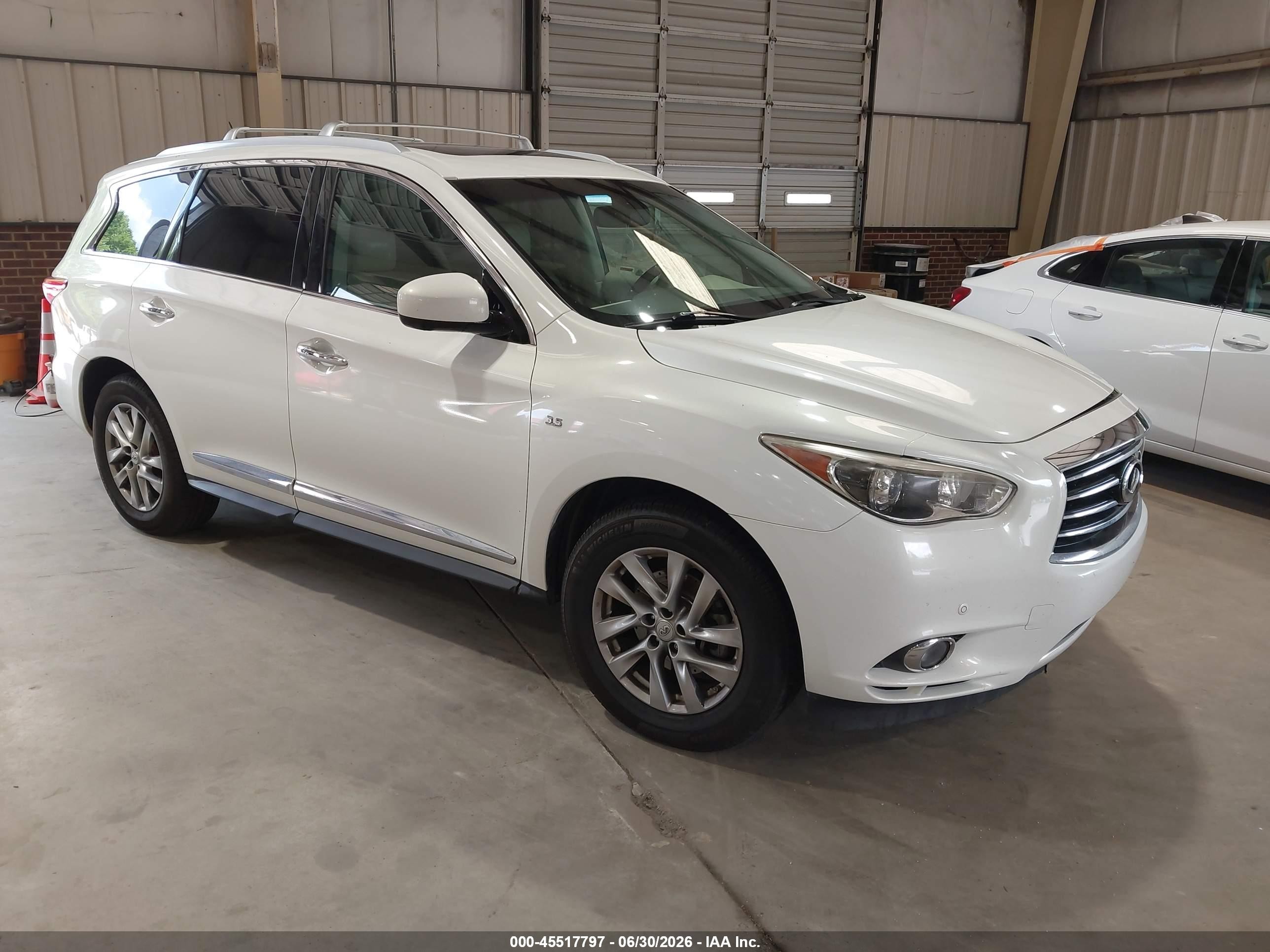2014 Infiniti Qx60   White vin: 5N1AL0MM3EC554630