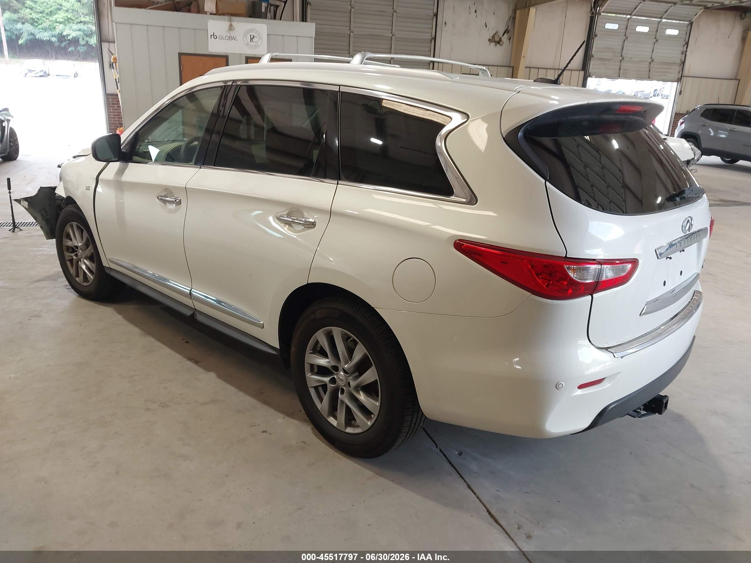 2014 Infiniti Qx60   White vin: 5N1AL0MM3EC554630