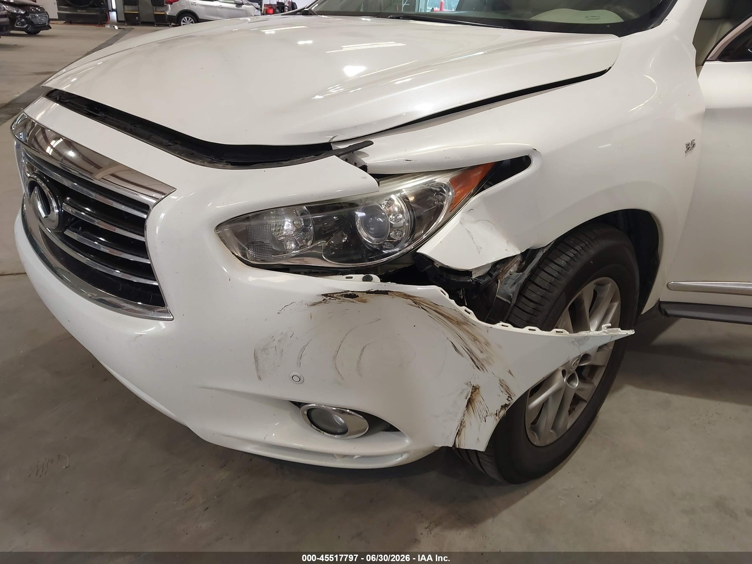 2014 Infiniti Qx60   White vin: 5N1AL0MM3EC554630