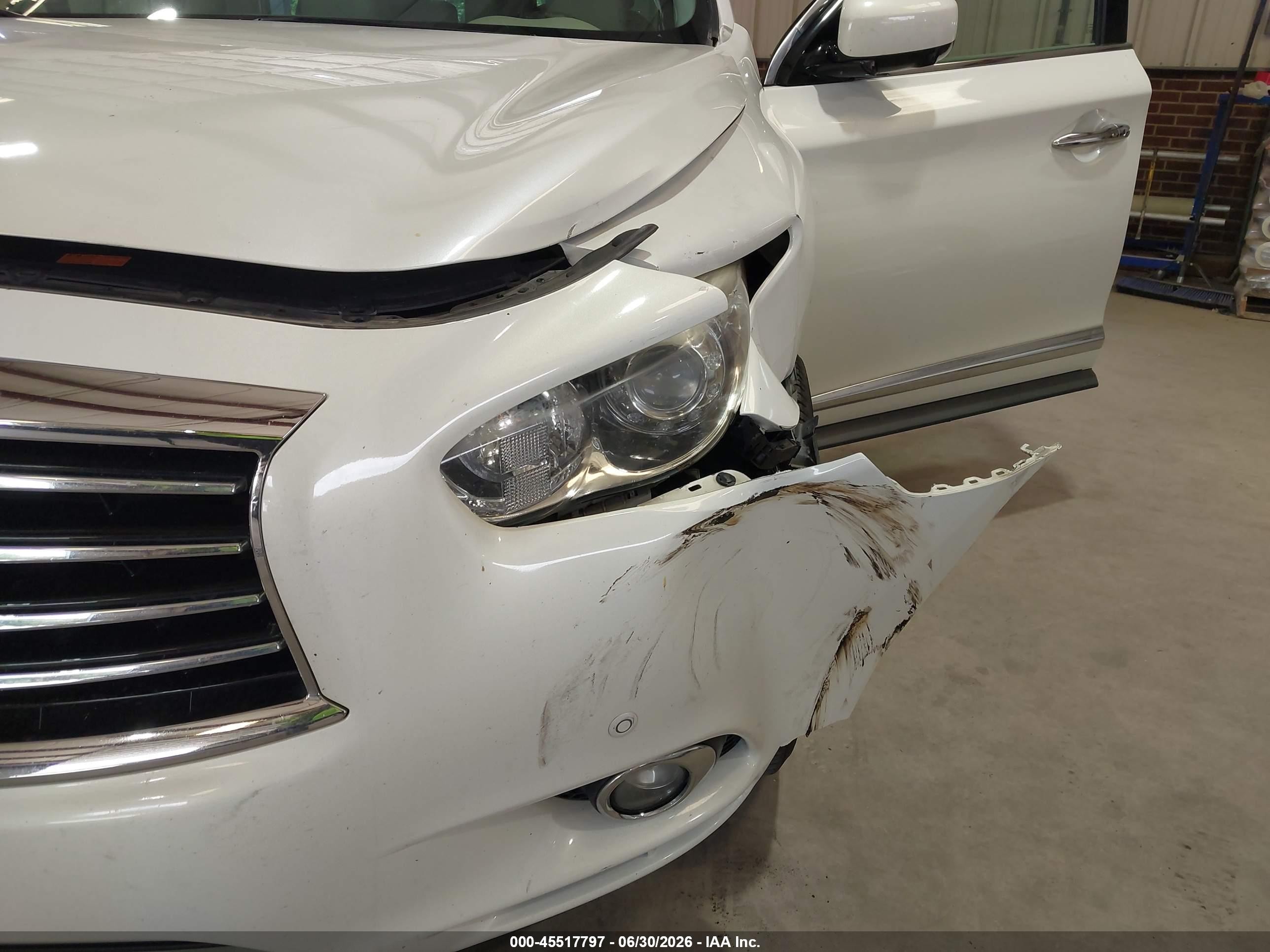 2014 Infiniti Qx60   White vin: 5N1AL0MM3EC554630