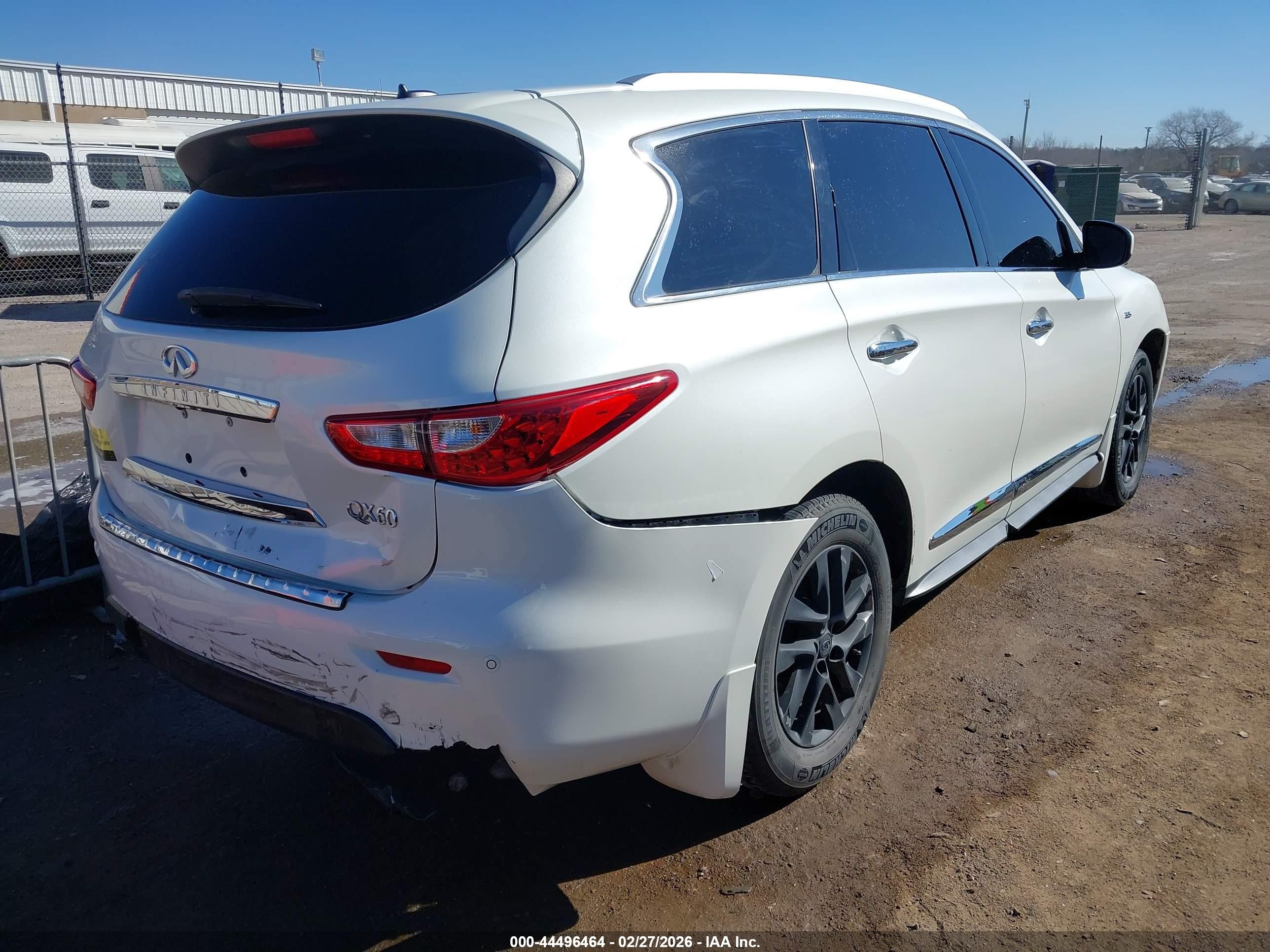 2015 Infiniti Qx60 White vin: 5N1AL0MM3FC501900