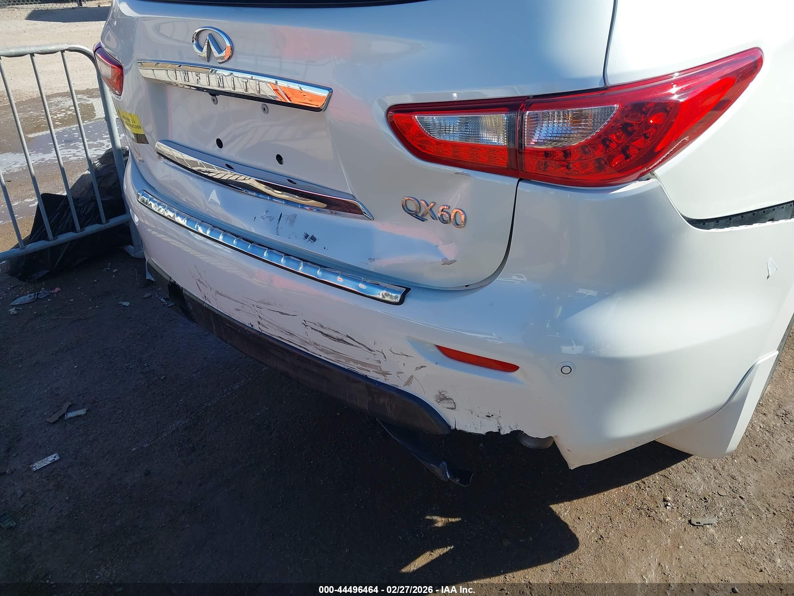 2015 Infiniti Qx60 White vin: 5N1AL0MM3FC501900