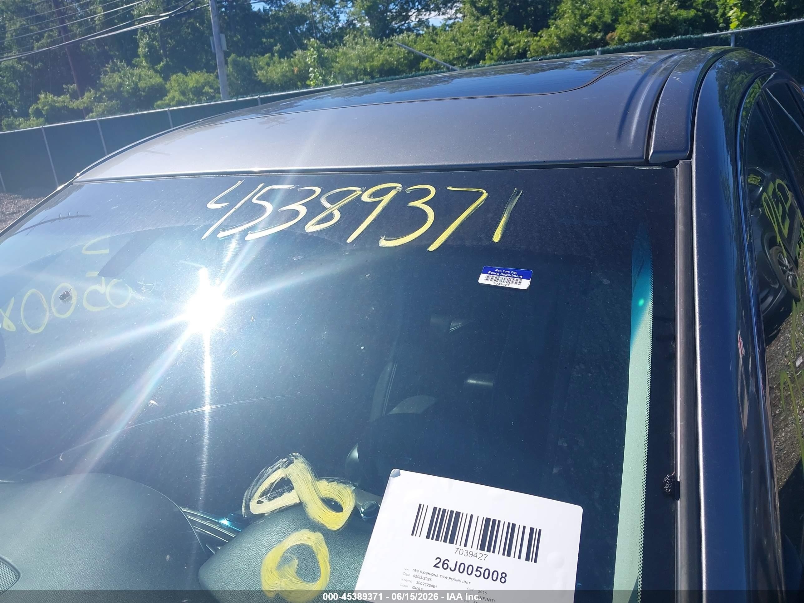 2015 Infiniti Qx60   Gray vin: 5N1AL0MM3FC558033