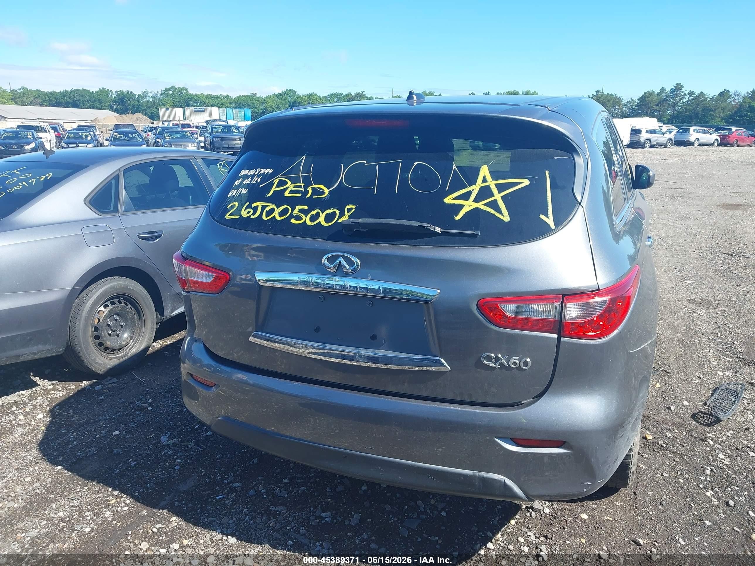 2015 Infiniti Qx60   Gray vin: 5N1AL0MM3FC558033