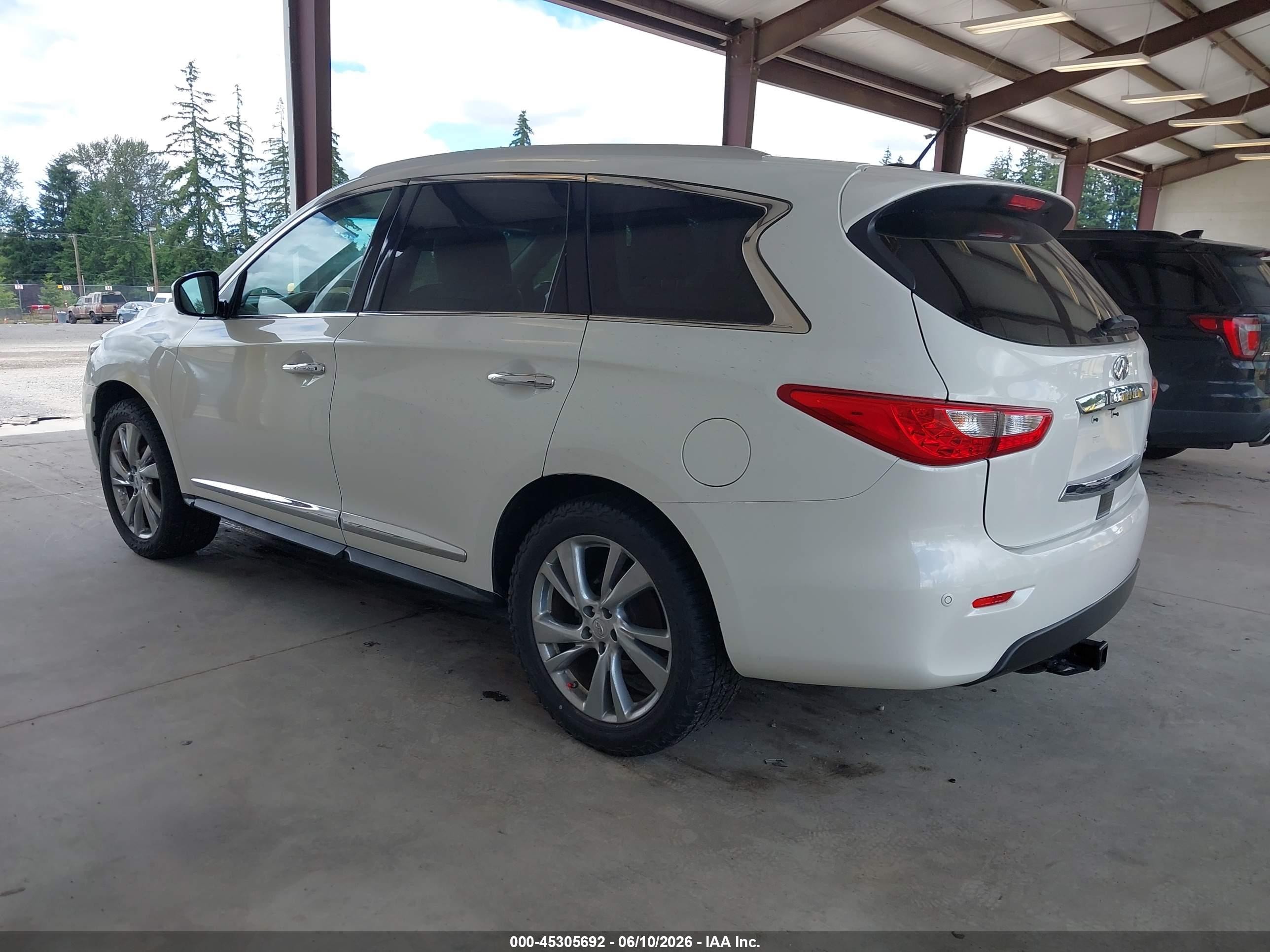 2013 Infiniti Jx35   White vin: 5N1AL0MM4DC328532
