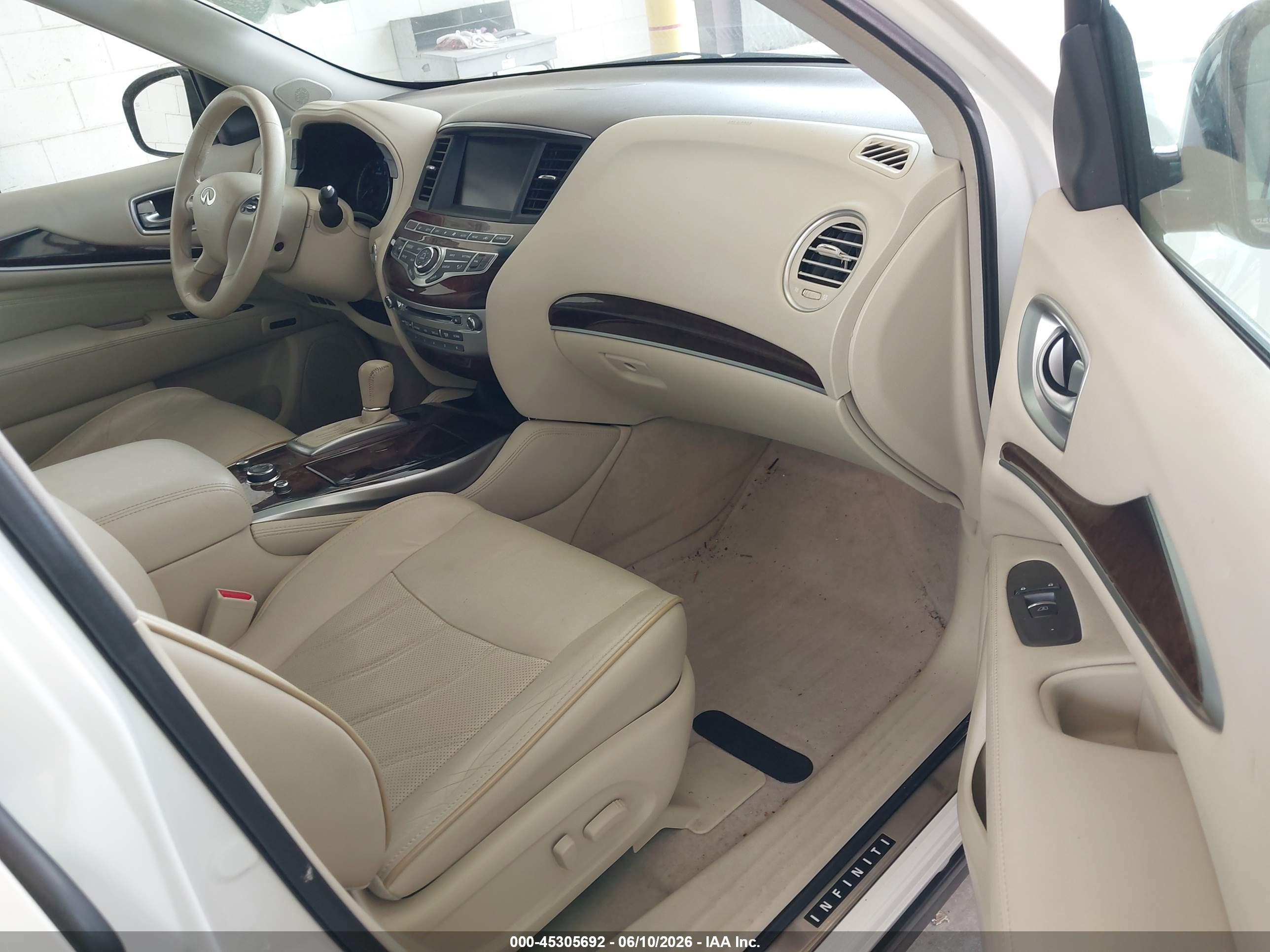 2013 Infiniti Jx35   White vin: 5N1AL0MM4DC328532