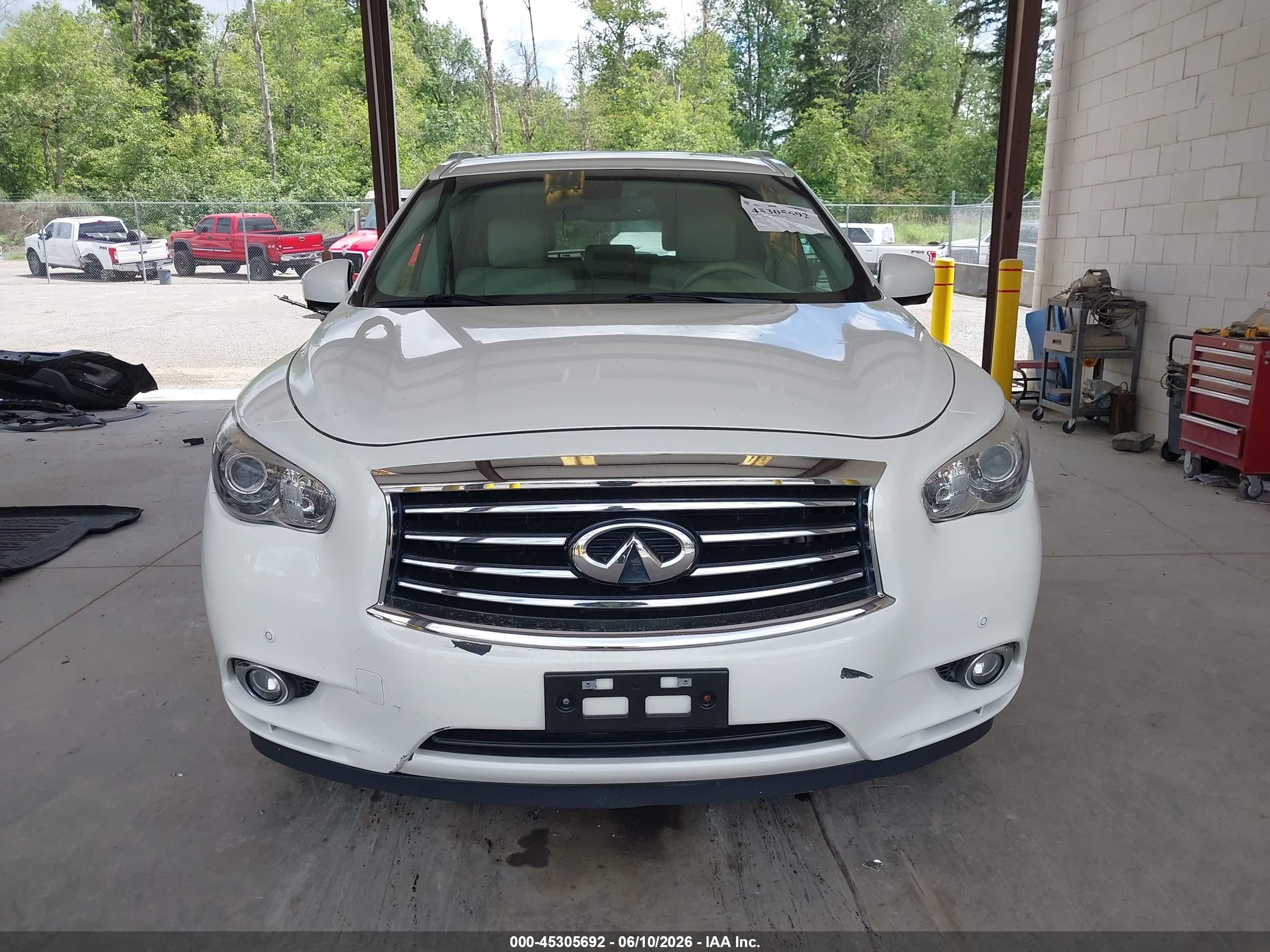 2013 Infiniti Jx35   White vin: 5N1AL0MM4DC328532