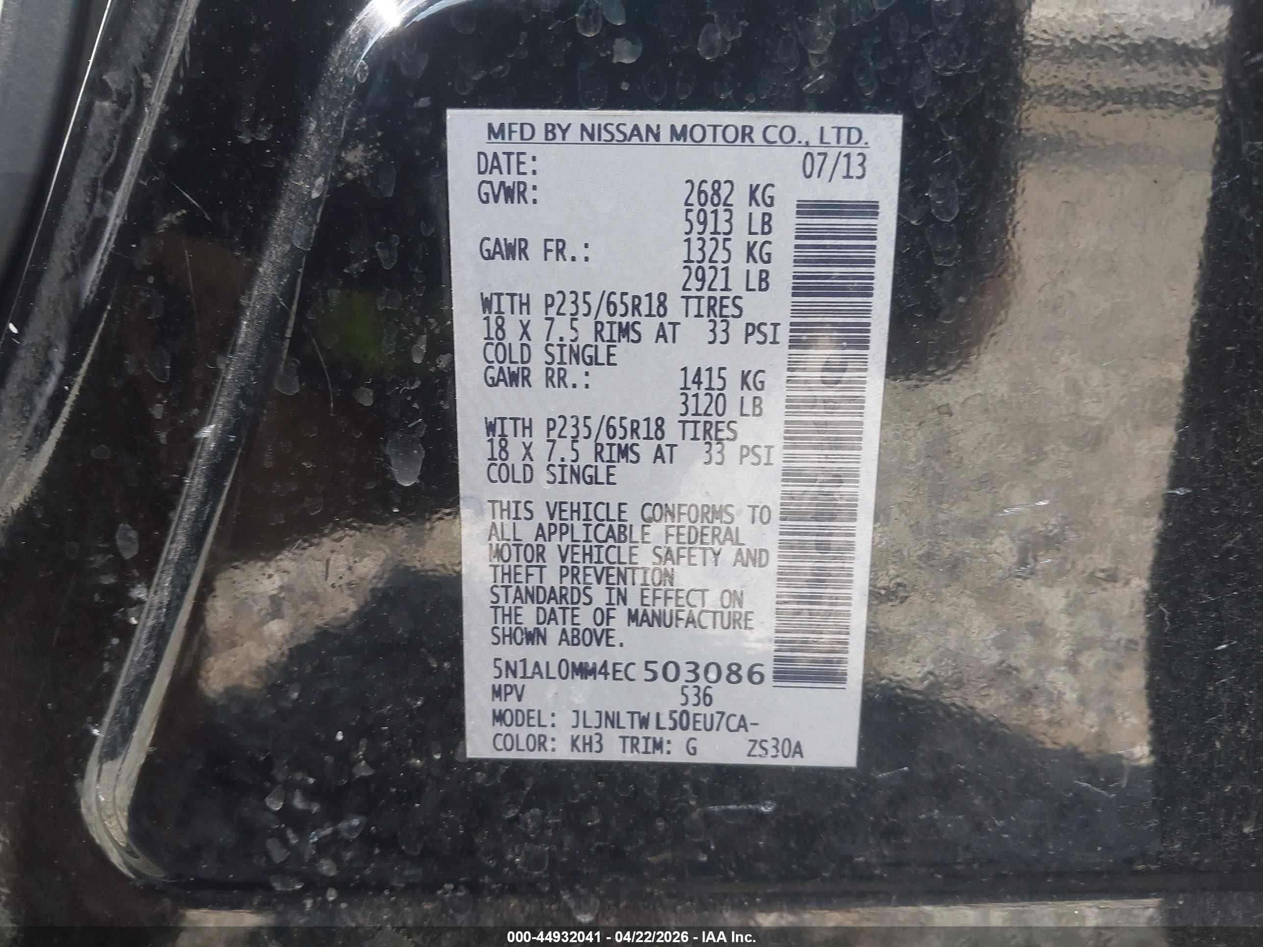 2014 Infiniti Qx60   Black vin: 5N1AL0MM4EC503086