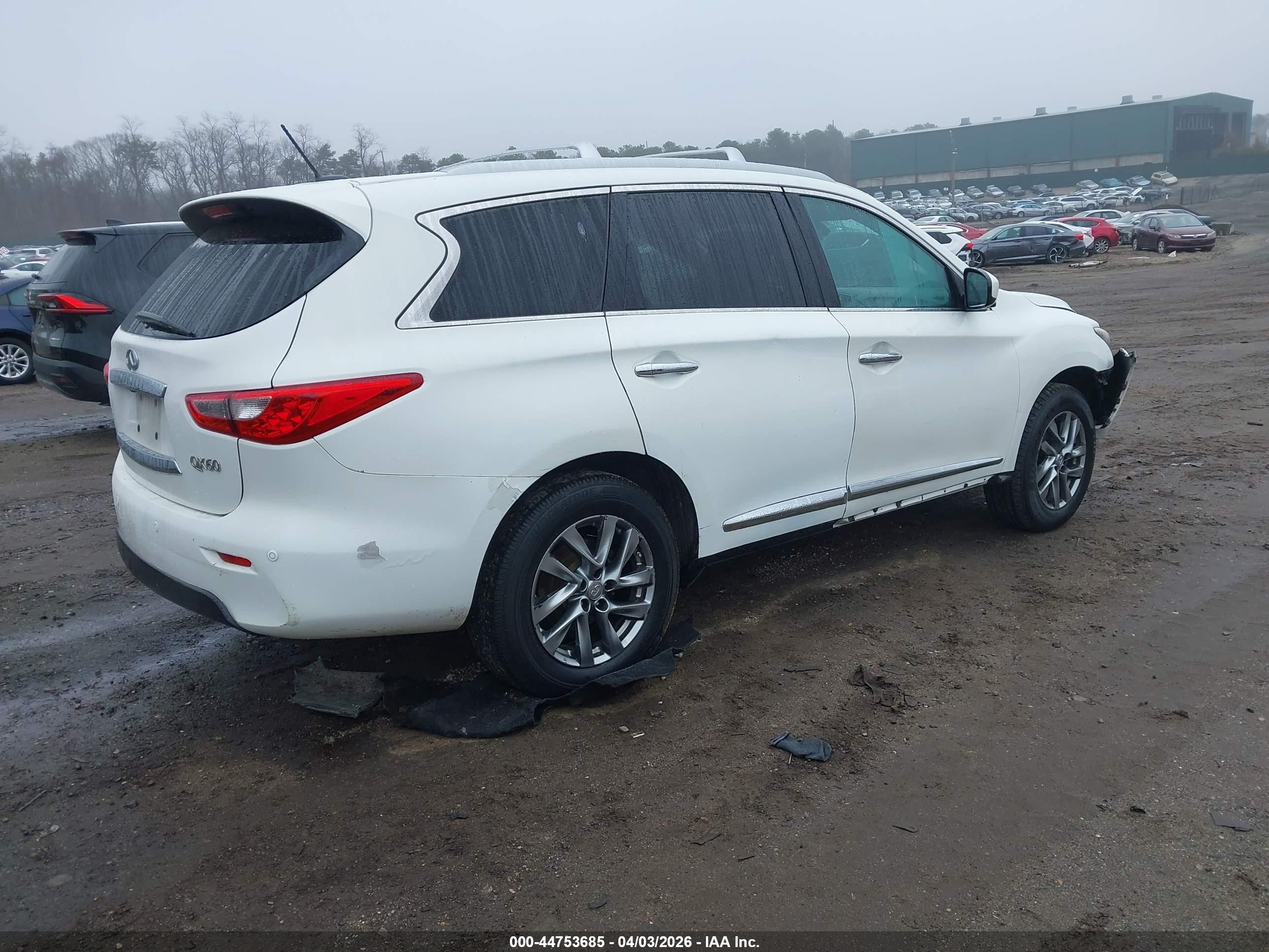 2014 Infiniti Qx60 White vin: 5N1AL0MM4EC504075