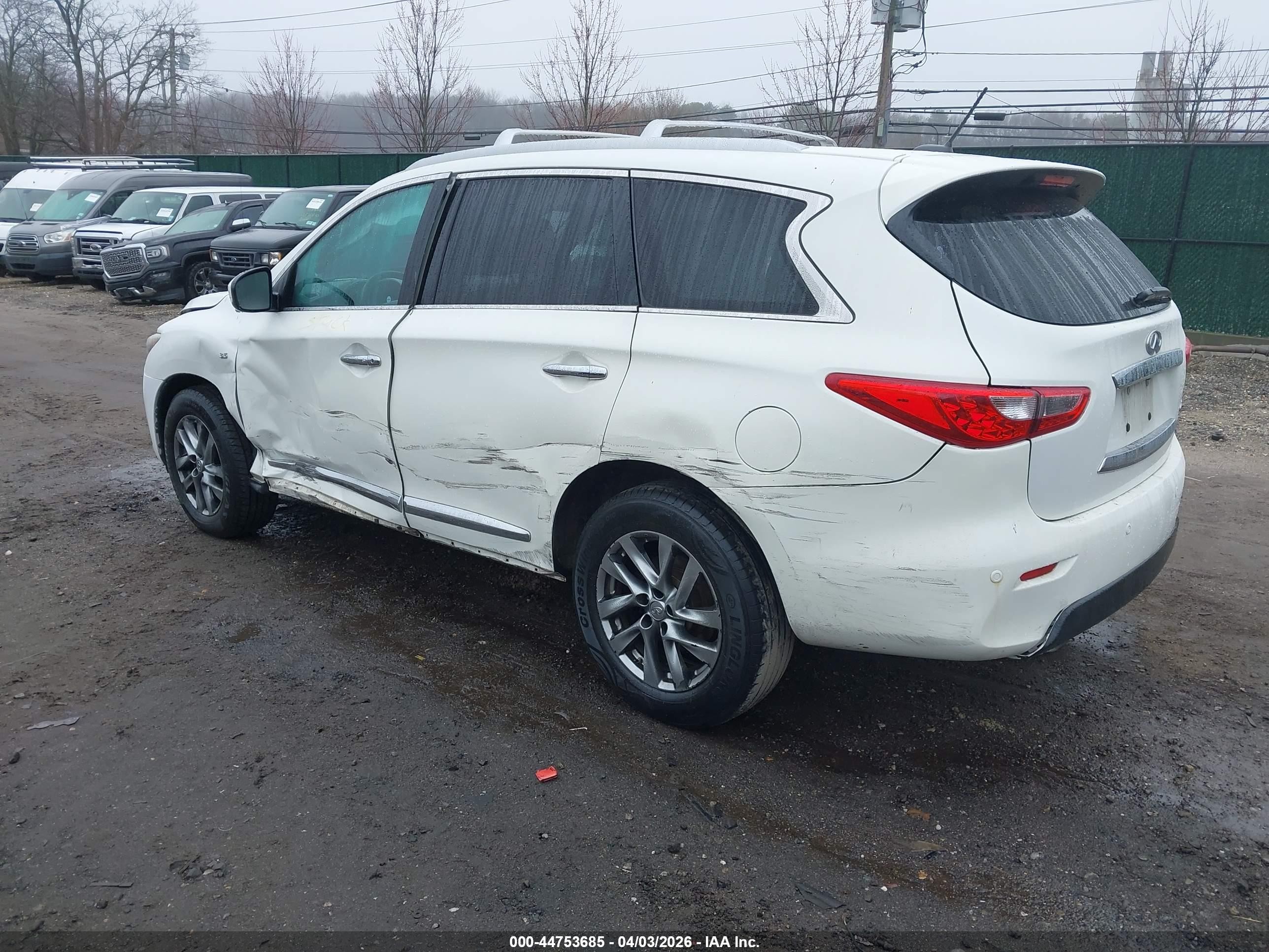2014 Infiniti Qx60 White vin: 5N1AL0MM4EC504075