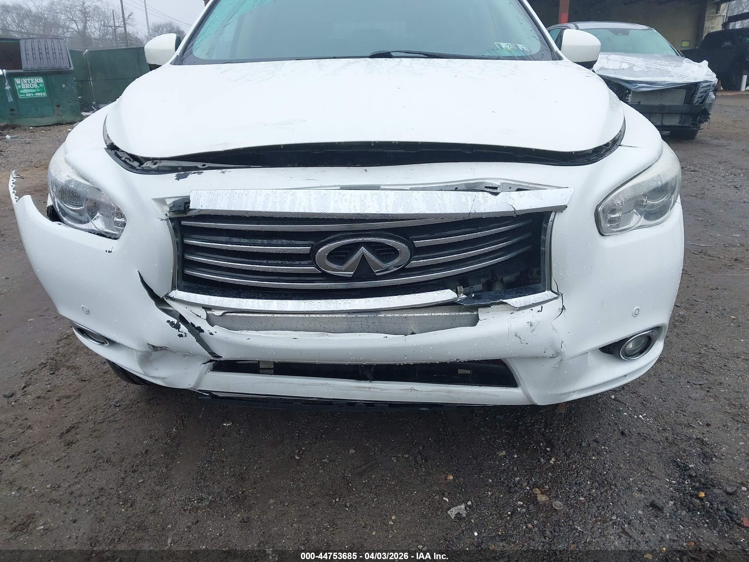 2014 Infiniti Qx60 White vin: 5N1AL0MM4EC504075