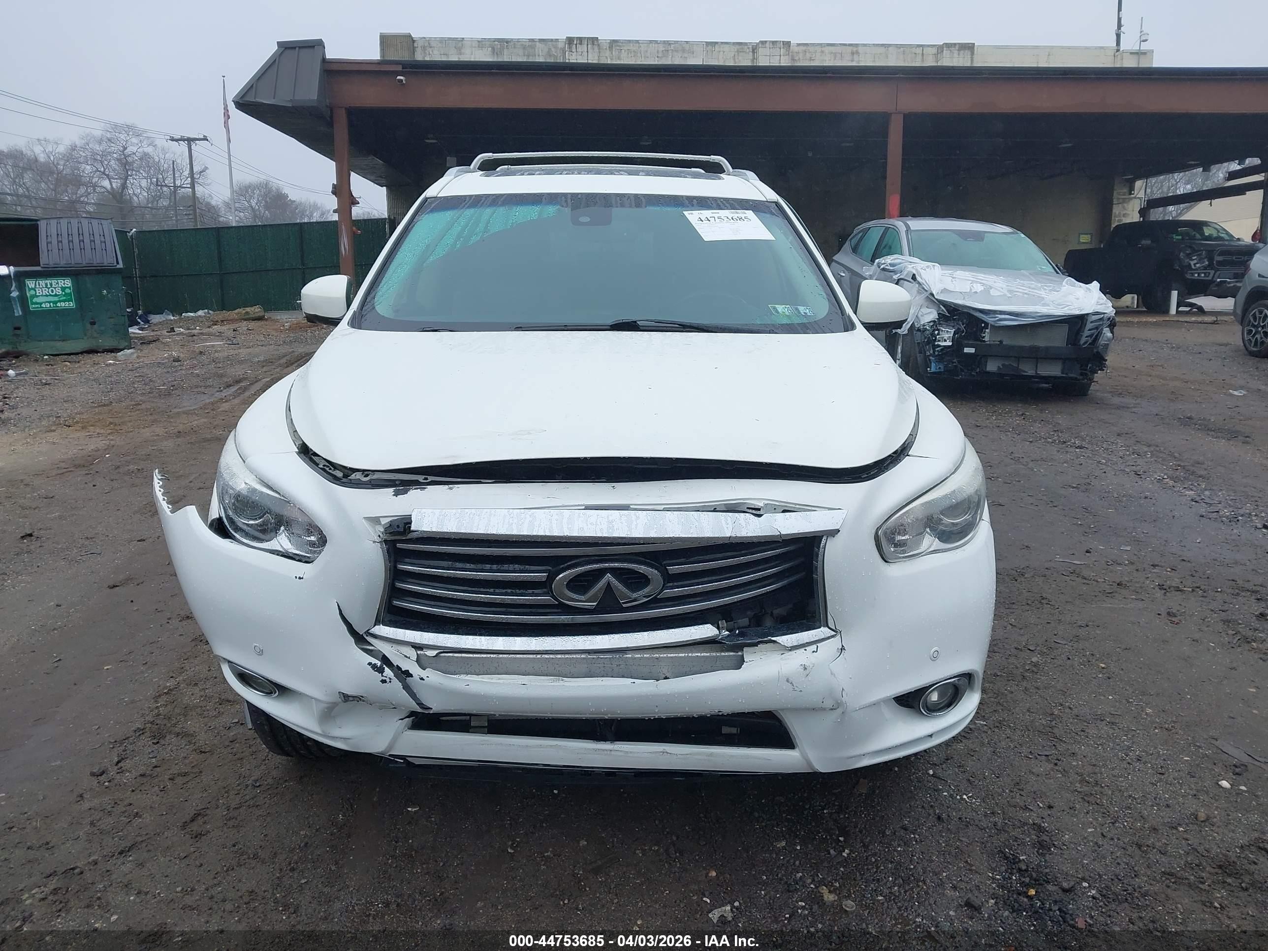 2014 Infiniti Qx60 White vin: 5N1AL0MM4EC504075
